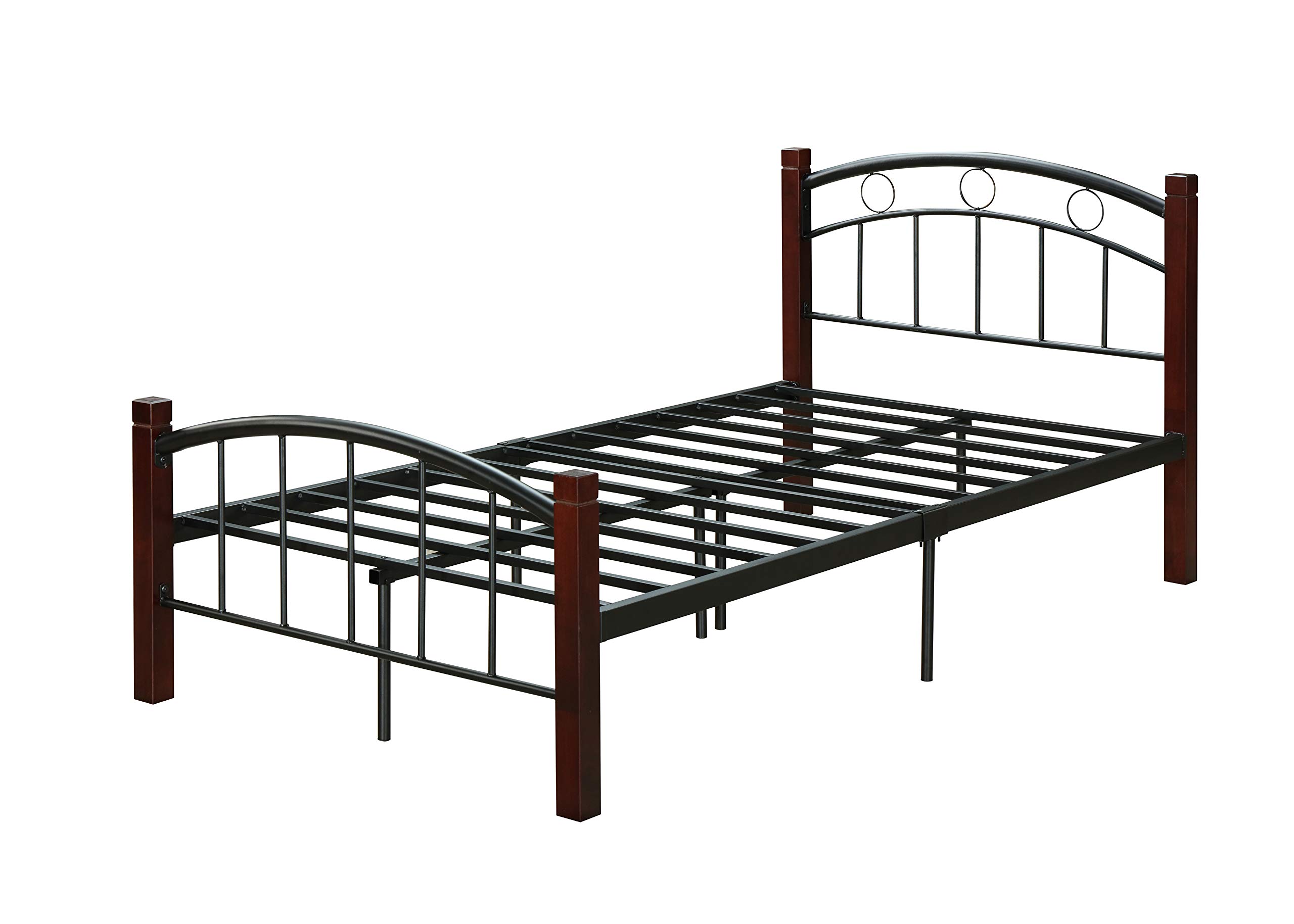 Hodedah Queen Size Metal Platform Bed Frame with Headboard & Footboard - Sturdy & Modern Design for Bedroom, Guest Room, or Dorm