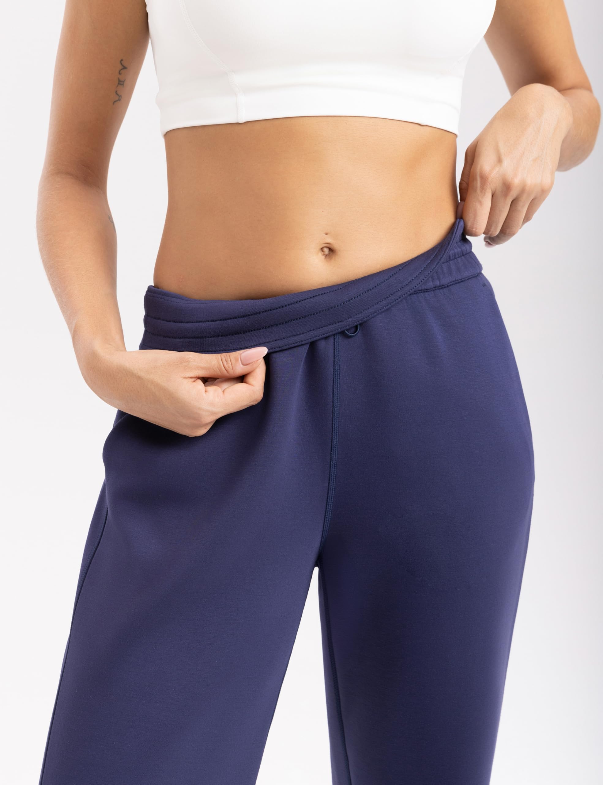 Women's High Waisted Sweatpants with Pockets - Elastic Waist Joggers, Straight Leg Athletic Pants with Drawstring (31