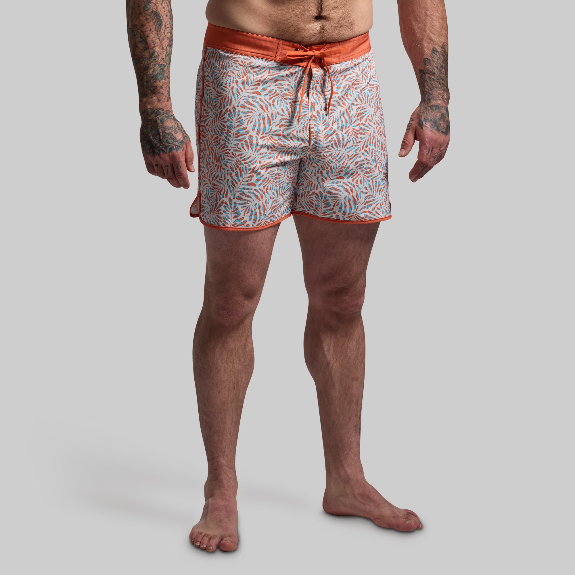 Vintage Palm Print Island Shorts for Men - Comfortable Beach & Summer Shorts - Perfect for Vacation, Poolside, and Casual Wear