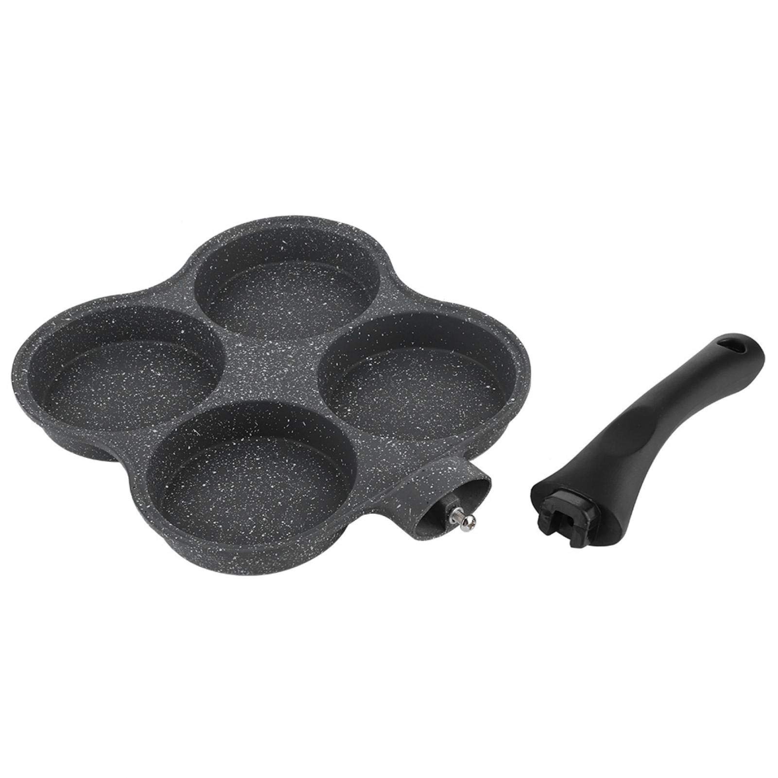 **Non-Stick 4-Hole Pancake Pan & Egg Burger Maker - 36.5x19.5x2.5cm - Perfect for Breakfast, Dumplings & Electric/Stove Cooking - Ideal for Pancakes, Egg Sandwiches & Quick Meals**