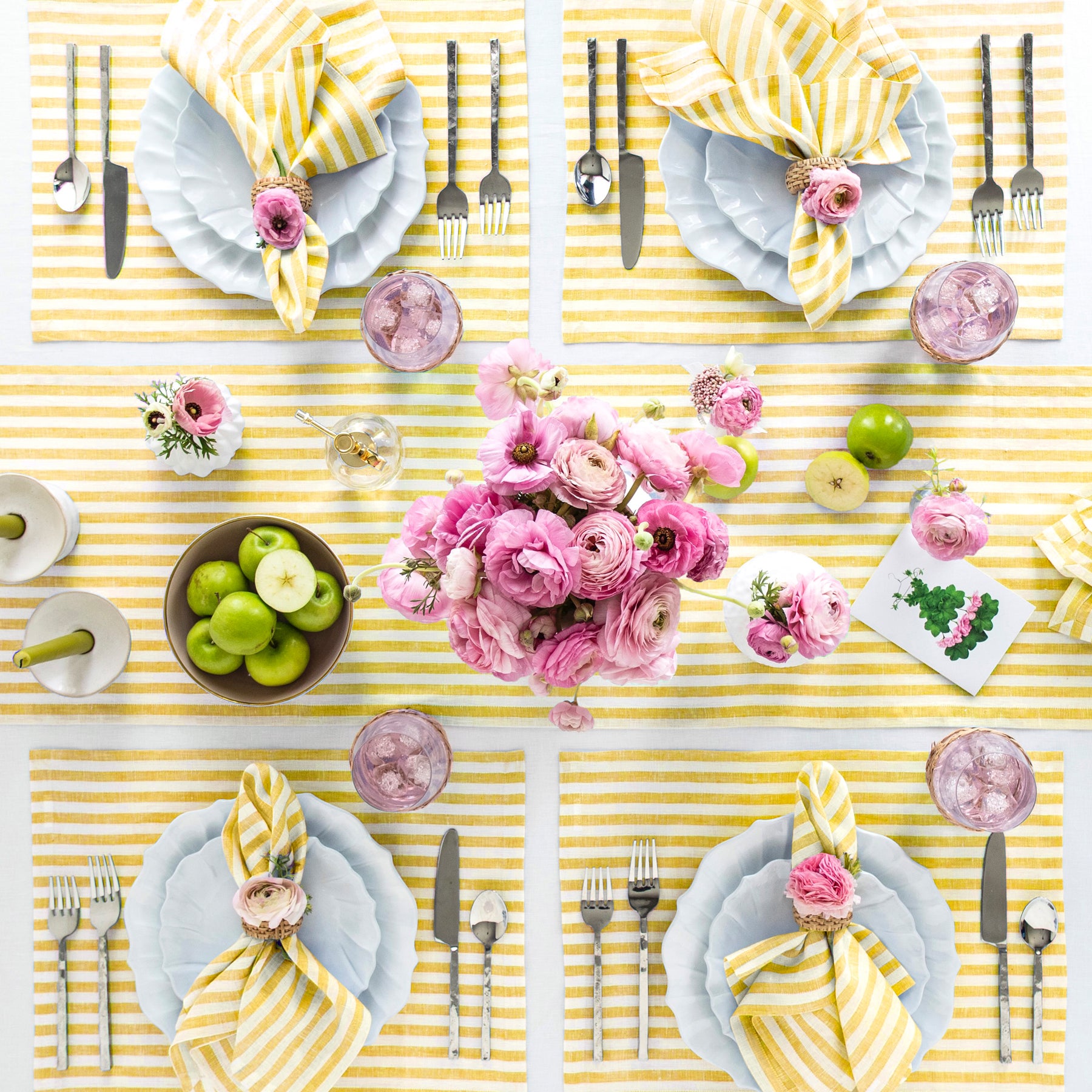 Amalfi Stripe Table Runner - 16 Inch & 18 Inch Wide Cotton Decorative Dining Table Cover for Kitchen, Wedding, Party Decor