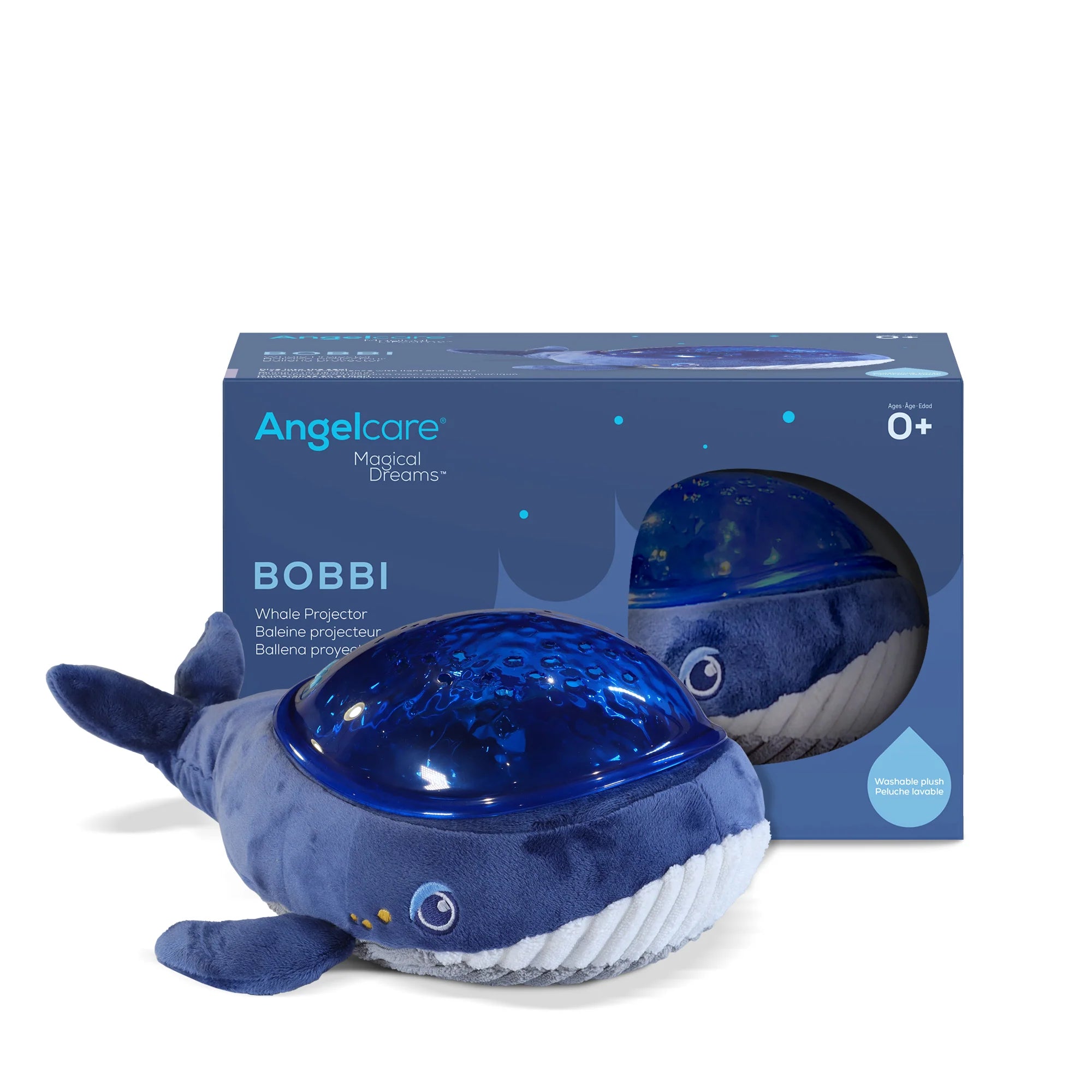 Bobbi Whale Projector - Starry Night Projector for Kids Room, Baby Nursery & Relaxation | Ocean Themed Night Light with Calming Sounds for Sleep & Meditation