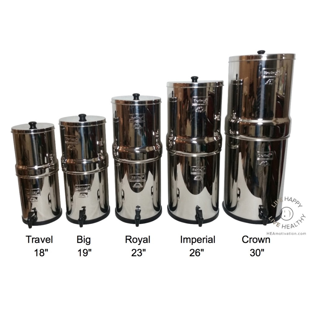Royal Berkey 3.25 Gallon Water Filter System - Countertop Gravity-Fed Purifier for Home, Camping & Emergency Preparedness