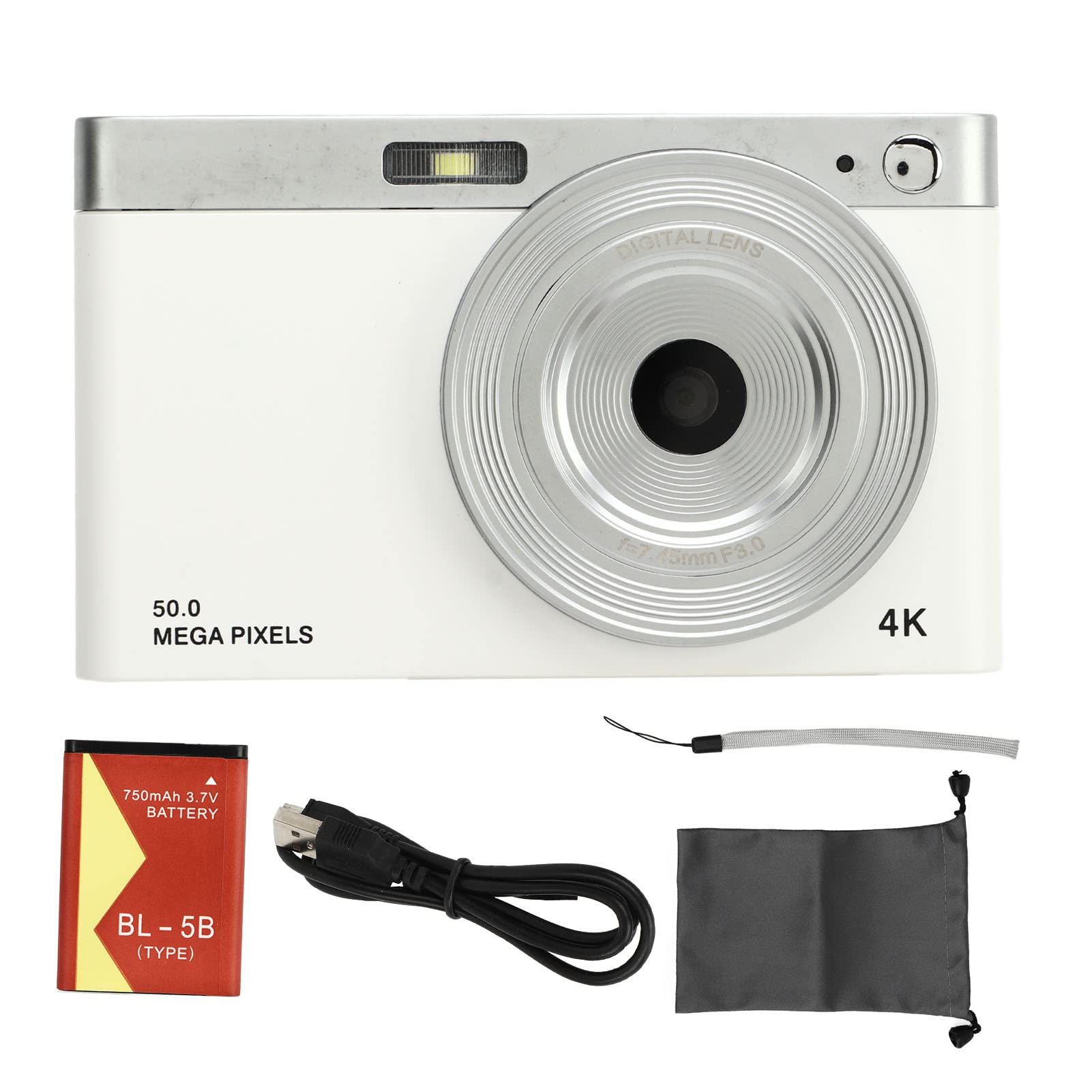 4K Digital Camera with 50MP & 1080P HD - 16x Zoom Anti-Shake Vlogging Camera | Compact & Portable Travel Camera for YouTube, Blogging & Outdoor Photography