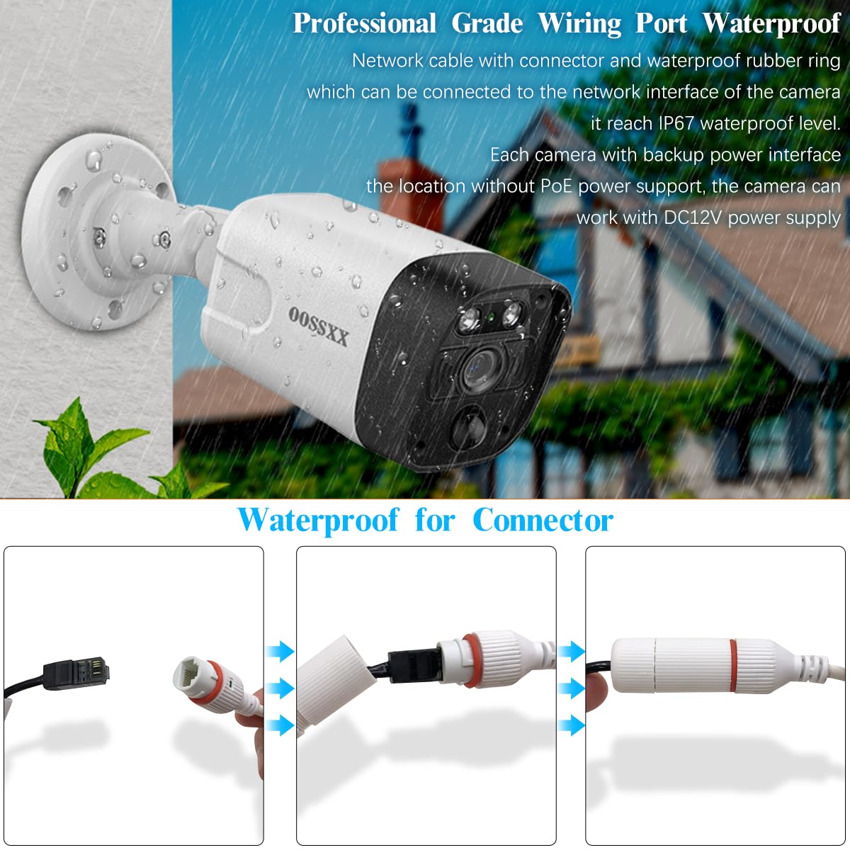 4K PIR POE Security Camera - 8MP Outdoor/Indoor Waterproof Wired Surveillance Camera with Night Vision & POE Extender Kit | Home & Business Security Monitoring System for Driveway, Garage & Property Protection