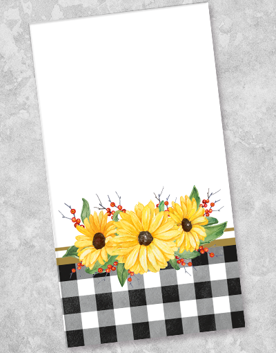 Floral Gingham Cotton Guest Towel Napkins - 36 Count Set for Bathroom, Kitchen & Party Decor - Soft & Absorbent for Weddings, Baby Showers & Dinner Parties