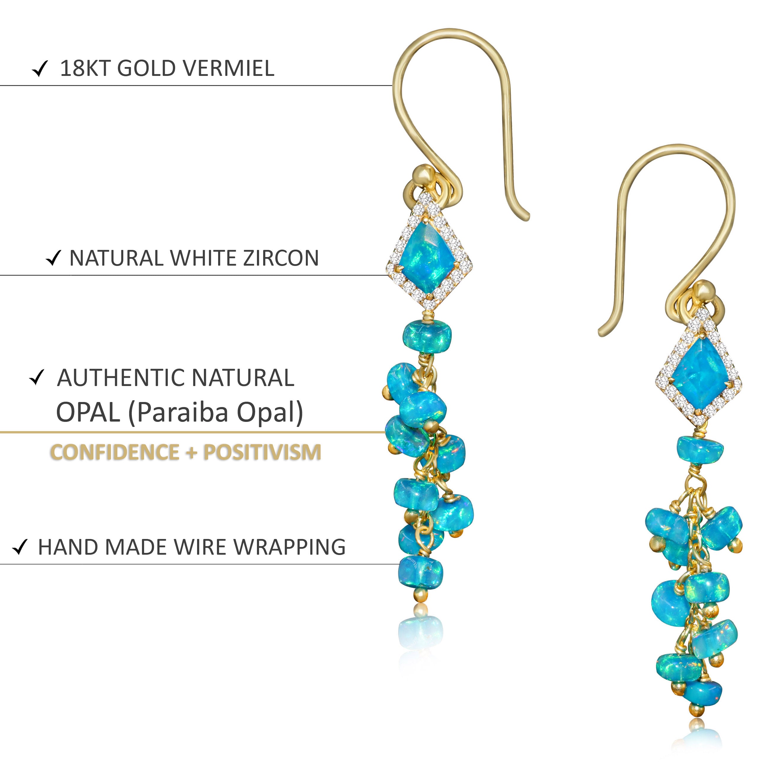 Natural Paraiba Opal Stud Earrings for Women – Handmade Gemstone Jewelry Gift for Birthday, Anniversary & Special Occasions | Perfect for Parties, Weddings & Everyday Wear