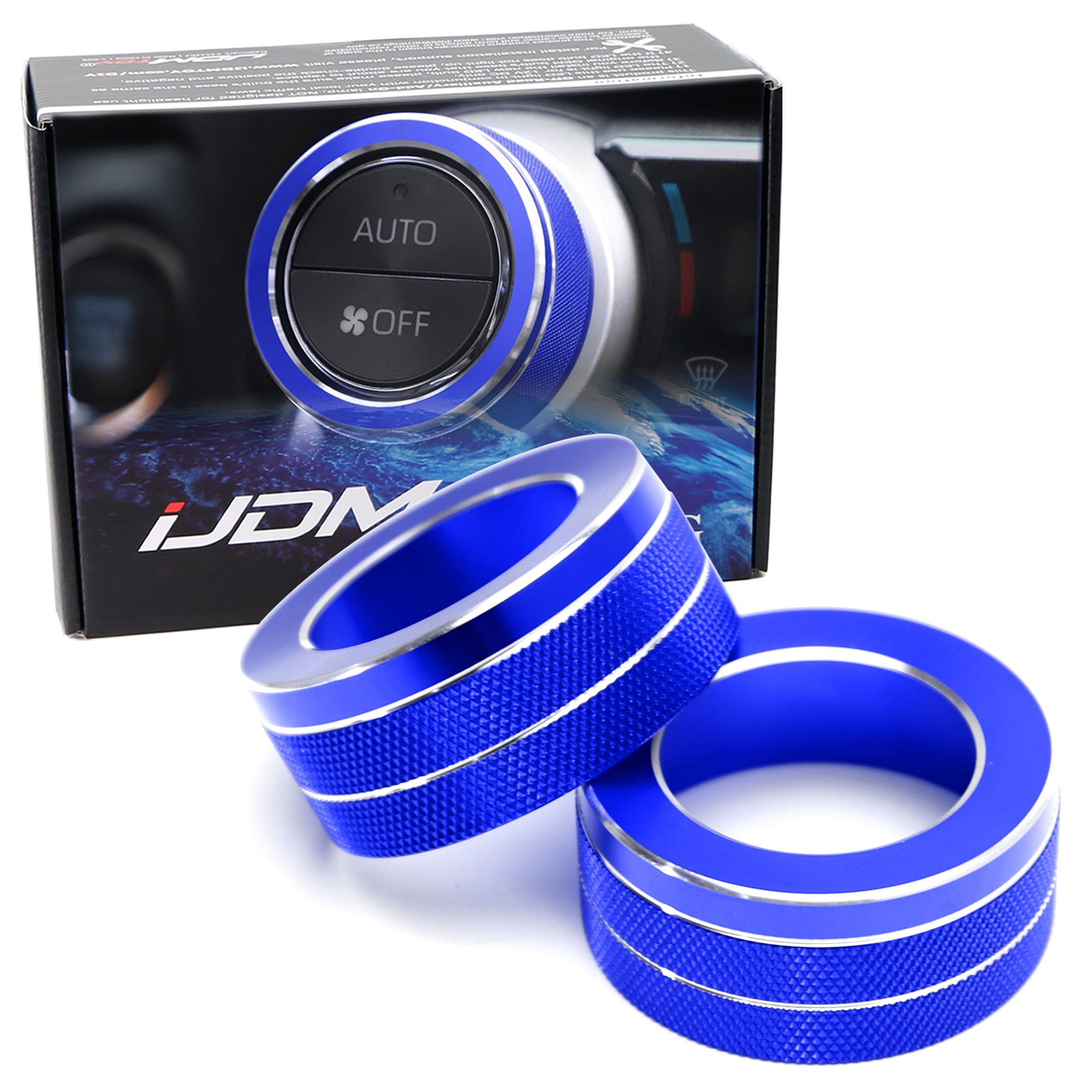 2 Pack Blue Aluminum AC Vent Knob Covers for 2019-2023 Toyota RAV4 - Upgrade Your Interior with Durable Climate Control Decor (Perfect for Customization & Car Accessories Enthusiasts)