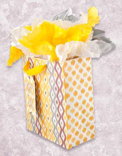 Happy Day Ikat Garden Gift Bags - Elegant Printed Party Favor Pouches for Weddings, Baby Showers & Special Events