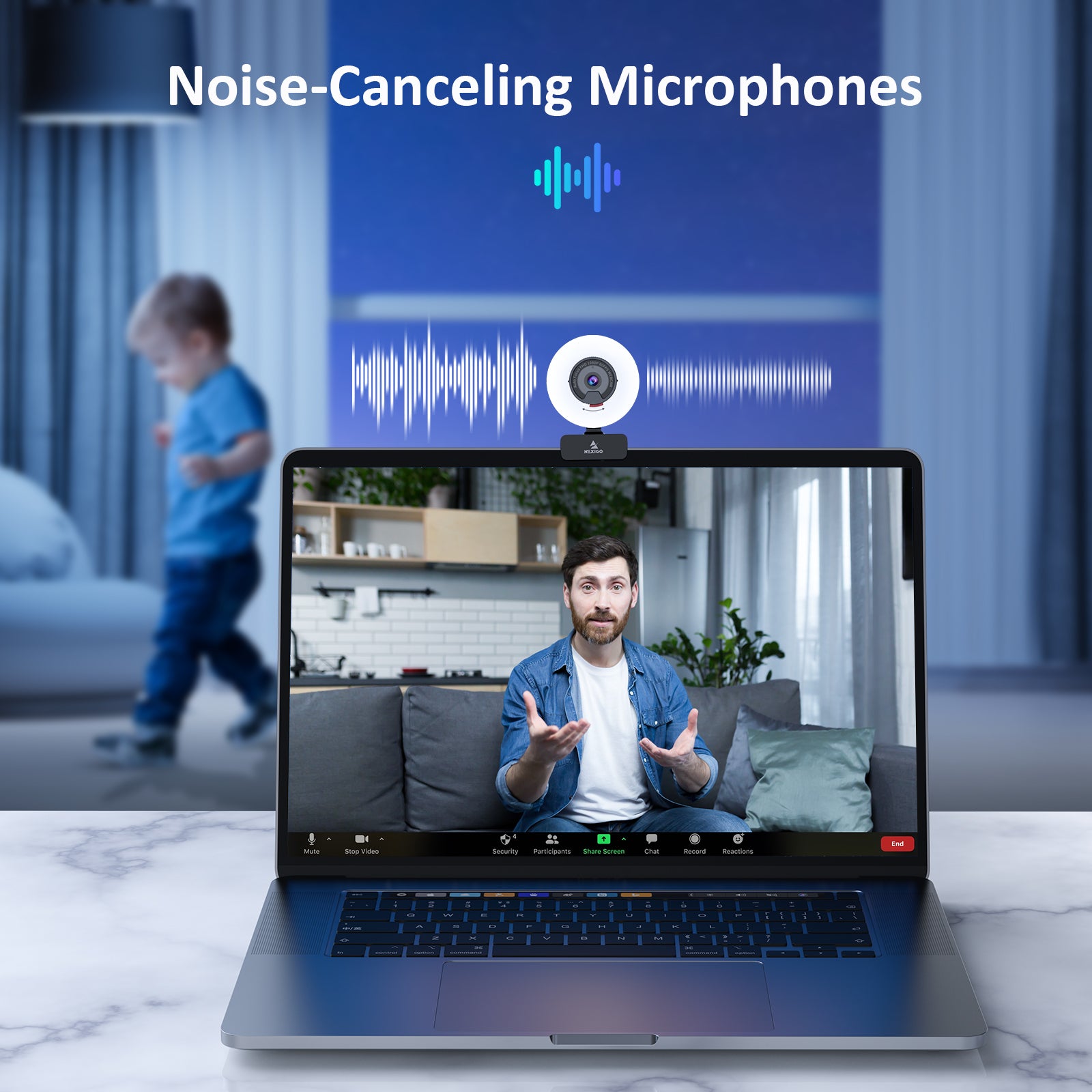 NexiGo N960E Pro 1080P 60FPS Webcam with Microphone & Privacy Cover - USB Plug and Play HD Web Camera for Zoom, Skype, Teams - Perfect for Home Office, Online Classes & Video Conferencing