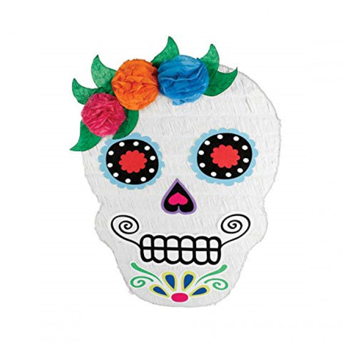 Vibrant Sugar Skull Pinata for Day of the Dead Party Decorations - Perfect for Halloween, Cinco de Mayo & Mexican Themed Celebrations