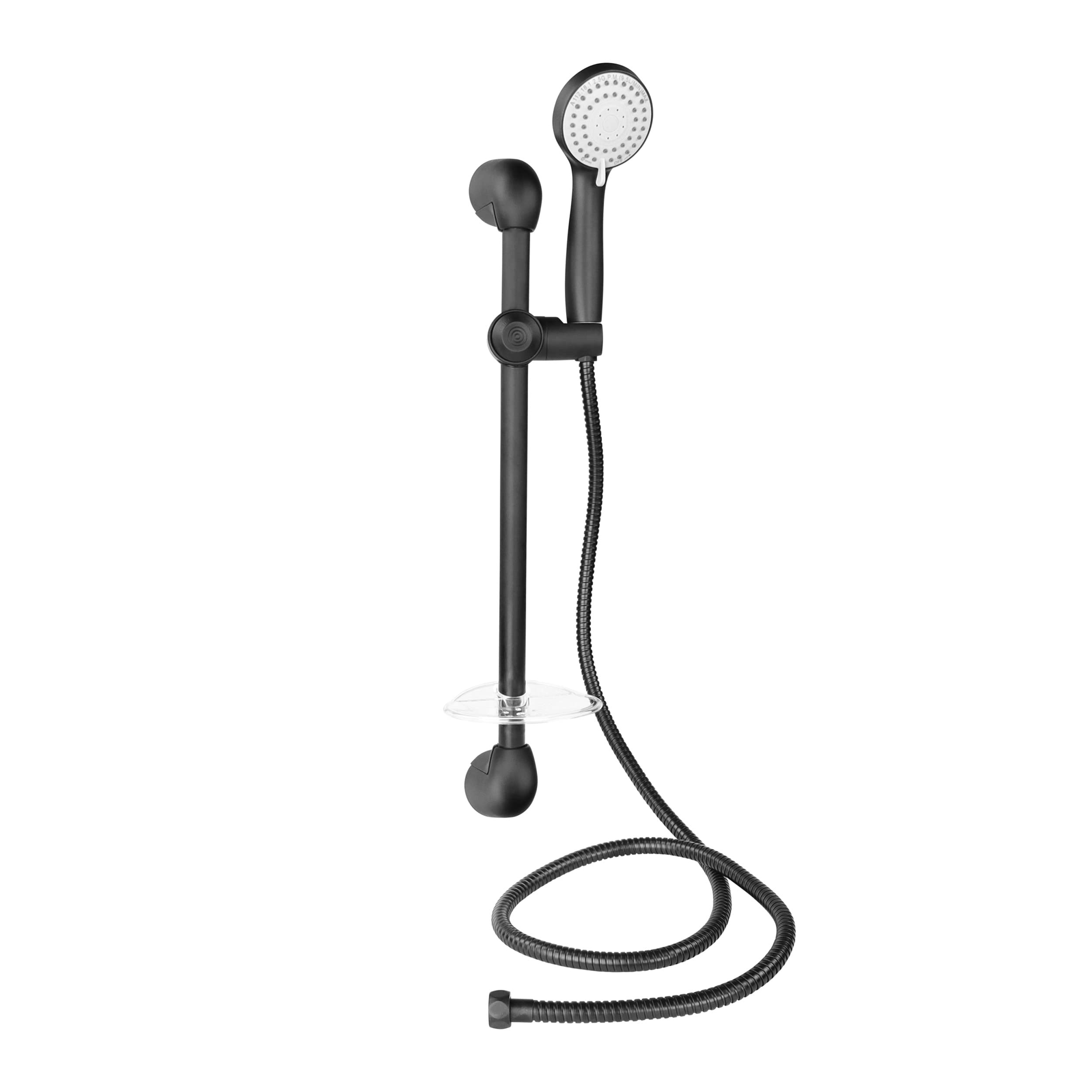 Empire Faucets Matte Black Shower Slide Bar & Adjustable Shower Head Combo - Vertical Shower System for RV, Camping, Tiny Homes & Small Bathrooms - Perfect for Mobile Living & Space-Saving Solutions