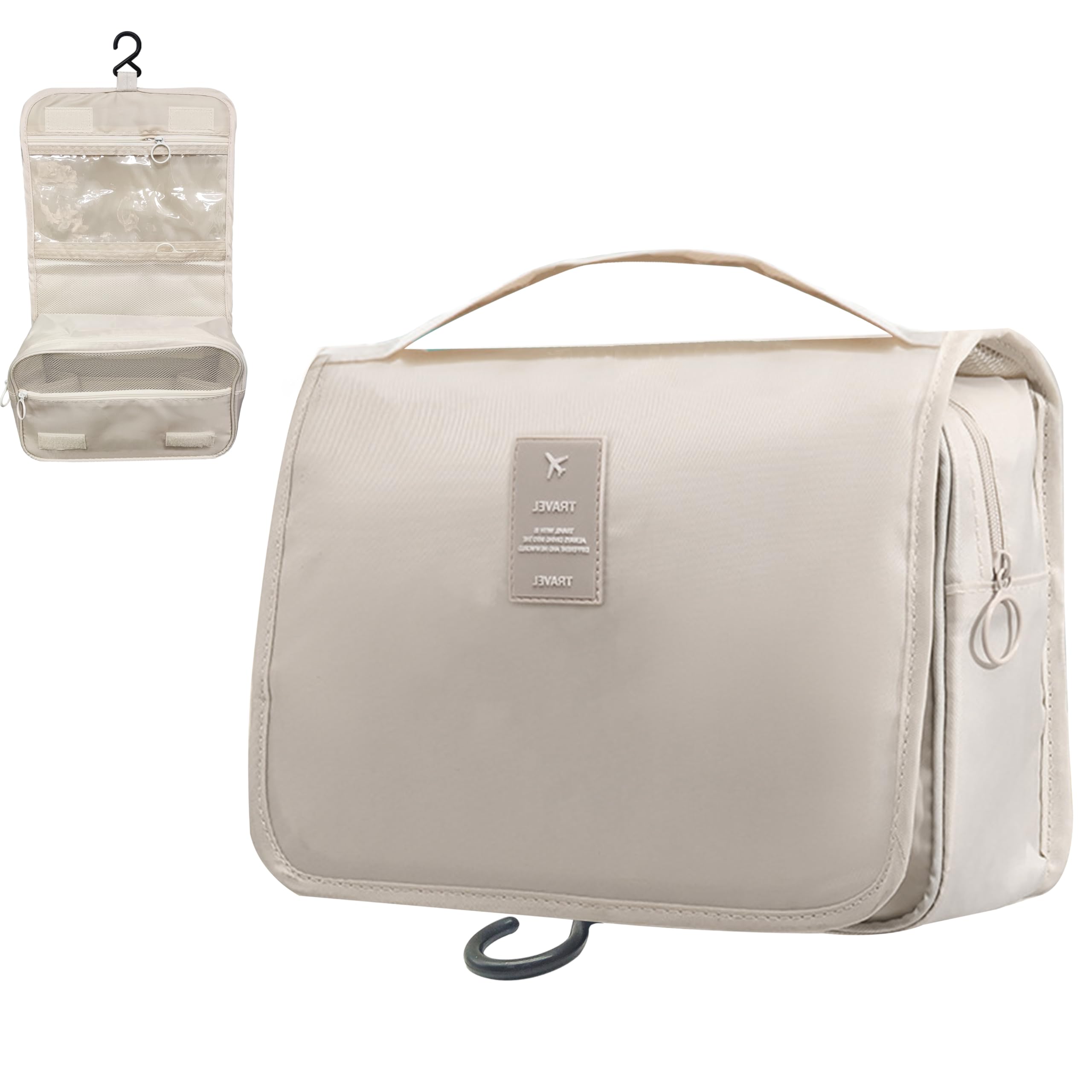JACKBOY Large Waterproof Travel Makeup Bag for Women - Spacious Cosmetic & Toiletry Organizer with Multiple Pockets - Perfect for Vacation, Gym, and Business Trips