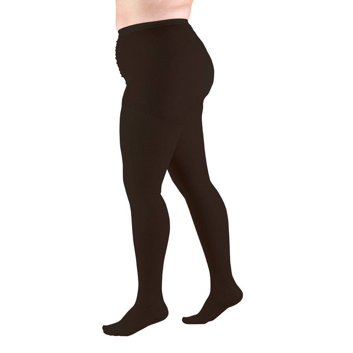 Truform 20-30 mmHg Compression Pantyhose for Women - Plus Size Support Tights in Black (Petite) - Ideal for Circulation, Varicose Veins & Long Workdays