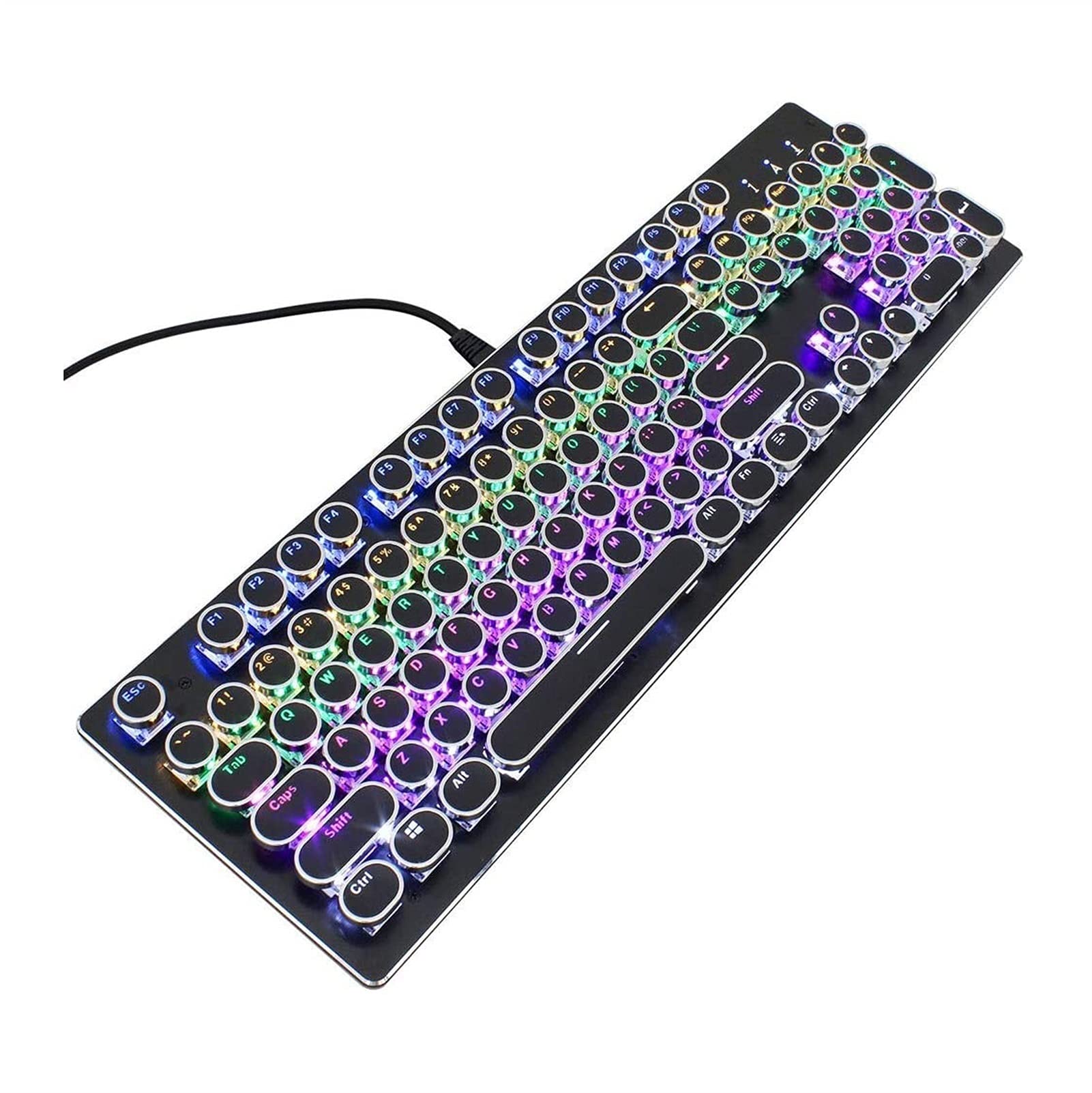Zinhsq 104-Key Mechanical Gaming Keyboard with Blue Switches - LED Backlit USB Wired Keyboard for PC, Computer & Desktop - Perfect for Gaming, Typing & Office Work