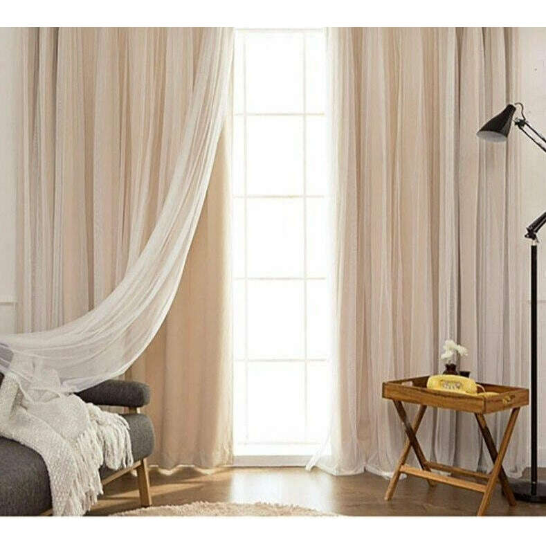 Luxury Veil Curtain - Soft Sheer Window Drapes in Pink, Beige, Blue & White | Elegant Home Decor for Living Room, Bedroom & Wedding Decorations