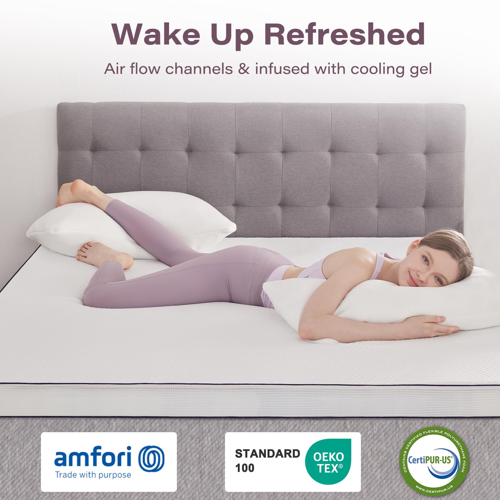 3 Inch Queen Size Memory Foam Mattress Topper - Ventilated & Breathable Cooling Mattress Pad with Removable Soft Cover - CertiPUR-US Certified for Back Pain Relief - Perfect for Guest Beds, Dorm Rooms & Home Comfort