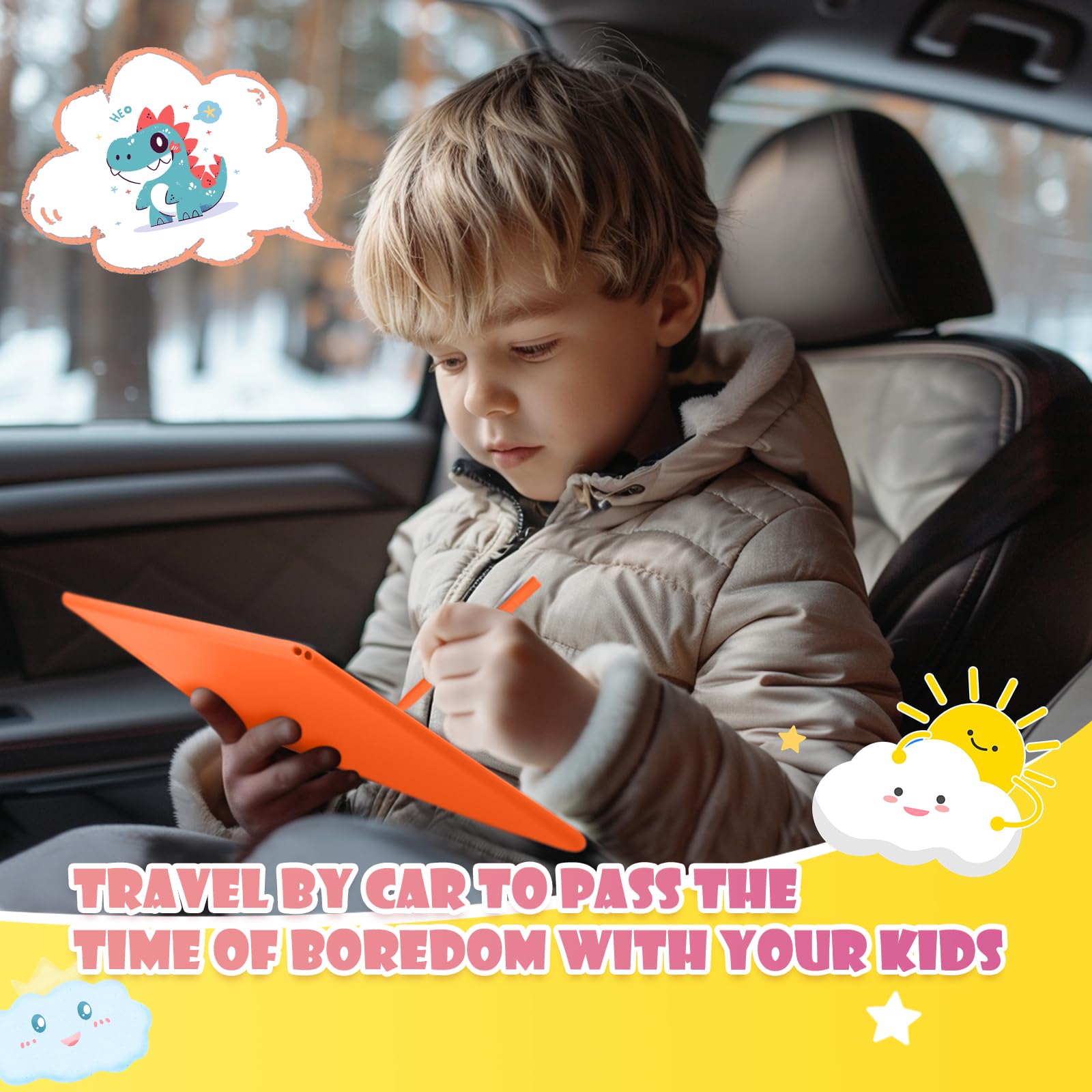 EooCoo 10 Inch LCD Writing Tablet for Kids Ages 3-7 - Mess-Free Drawing Pad, Educational Travel Toy, Birthday Gift for Girls & Boys - Perfect for Car Rides, Airplane Travel & Home Learning Activities