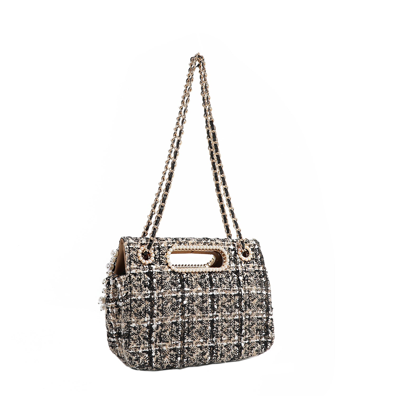 Stylish Tweed Clutch Flap Bag for Women | Elegant Evening Purse with Shoulder Strap | Perfect for Parties, Weddings & Date Nights