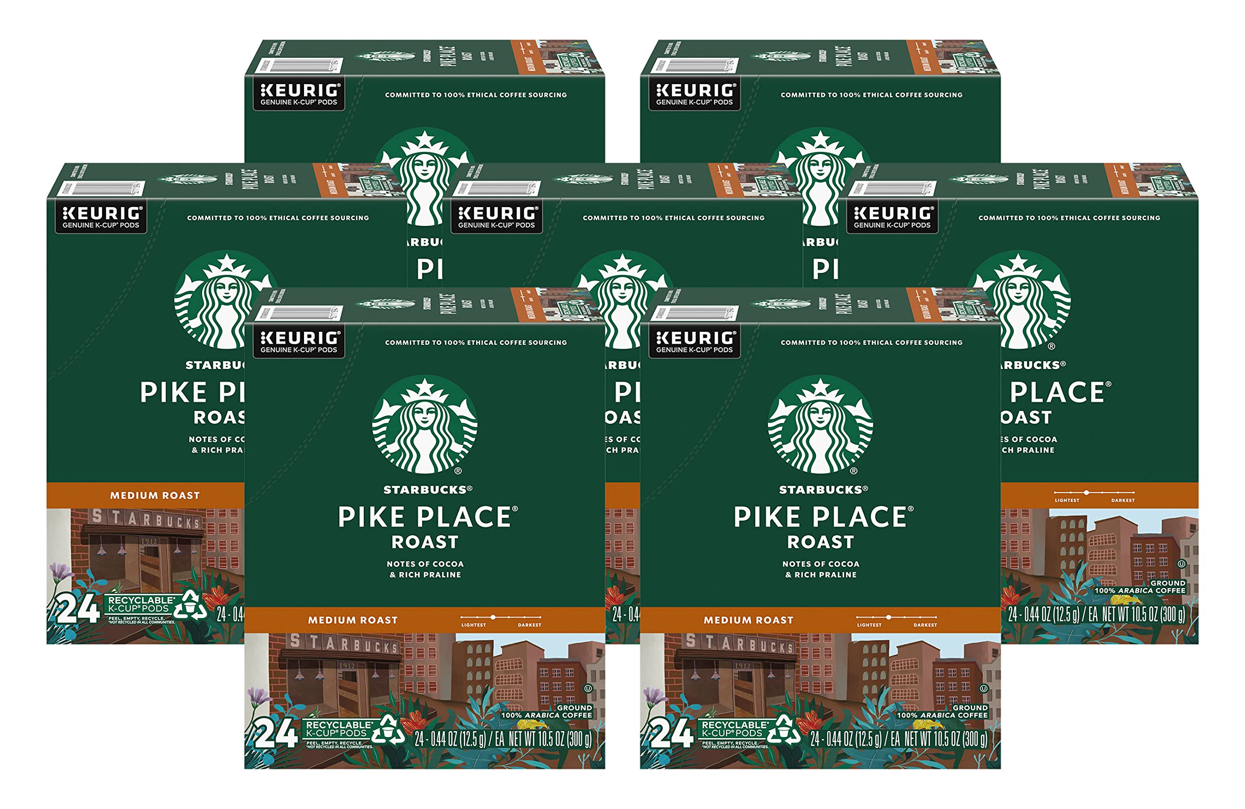 Starbucks Pike Place Roast Coffee K-Cups - Medium Roast Coffee Pods for Keurig Brewers - Perfect for Home, Office & Morning Coffee Routine