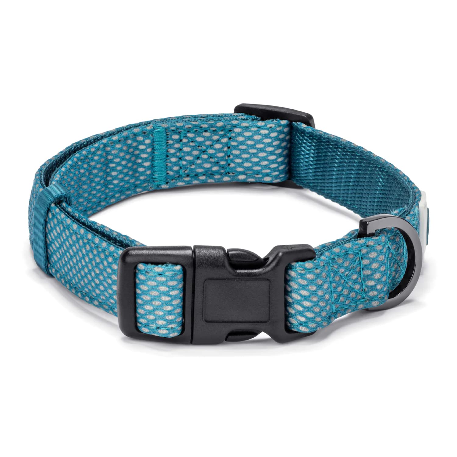 **Illuminate Reflective Dog Collar for Small Dogs – Adjustable Padded Nylon Collar with Buckle – Night Safety Visibility – Perfect for Night Walks & Outdoor Adventures (Blue)**