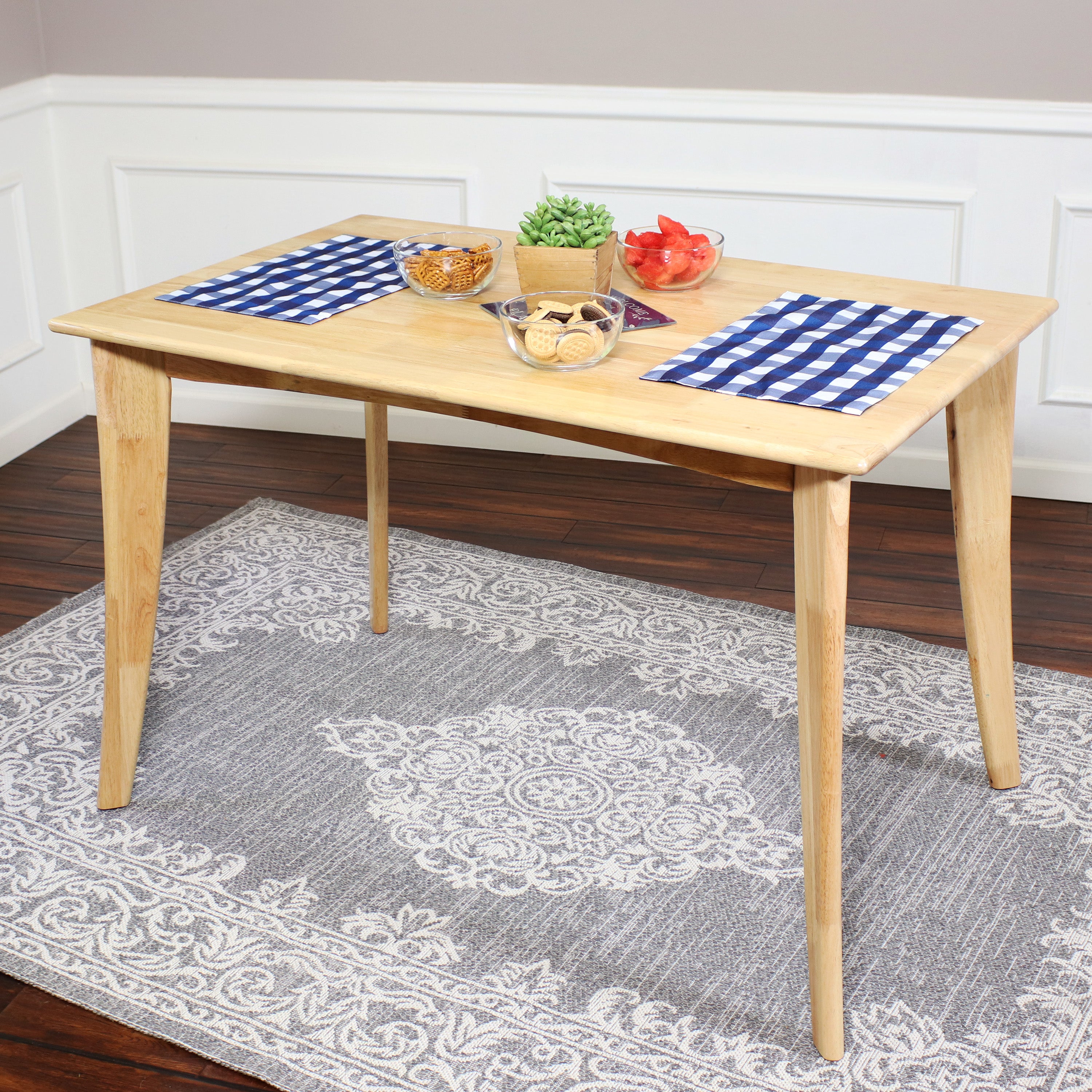 Sunnydaze James 4-Foot Mid Century Modern Dining Table - Natural Wood Finish - Perfect for Small Spaces, Dining Rooms & Kitchen Nooks