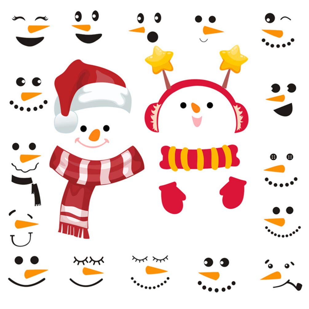 HEMOTON 2 Pack Christmas Wall Decals - Snowman Window Stickers & Holiday Clings for Home Decor - Perfect for Living Room, Bedroom, Office & Seasonal Party Decoration