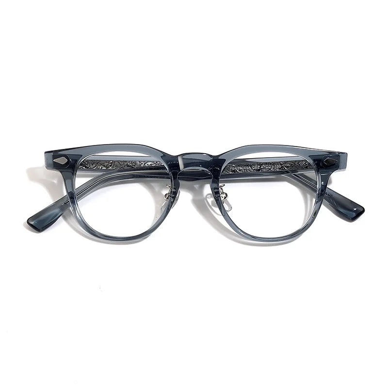 Stylish Unisex Black Acetate Eyeglasses - Round & Square Full Rim Frames for Men & Women | Perfect for Reading, Work, and Fashion Accessories
