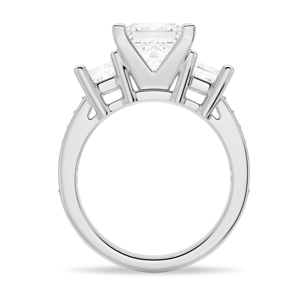 Princess Cut Three Stone Moissanite Engagement Ring - Vintage Style Wedding Band for Women, Perfect for Proposals, Anniversaries & Special Occasions