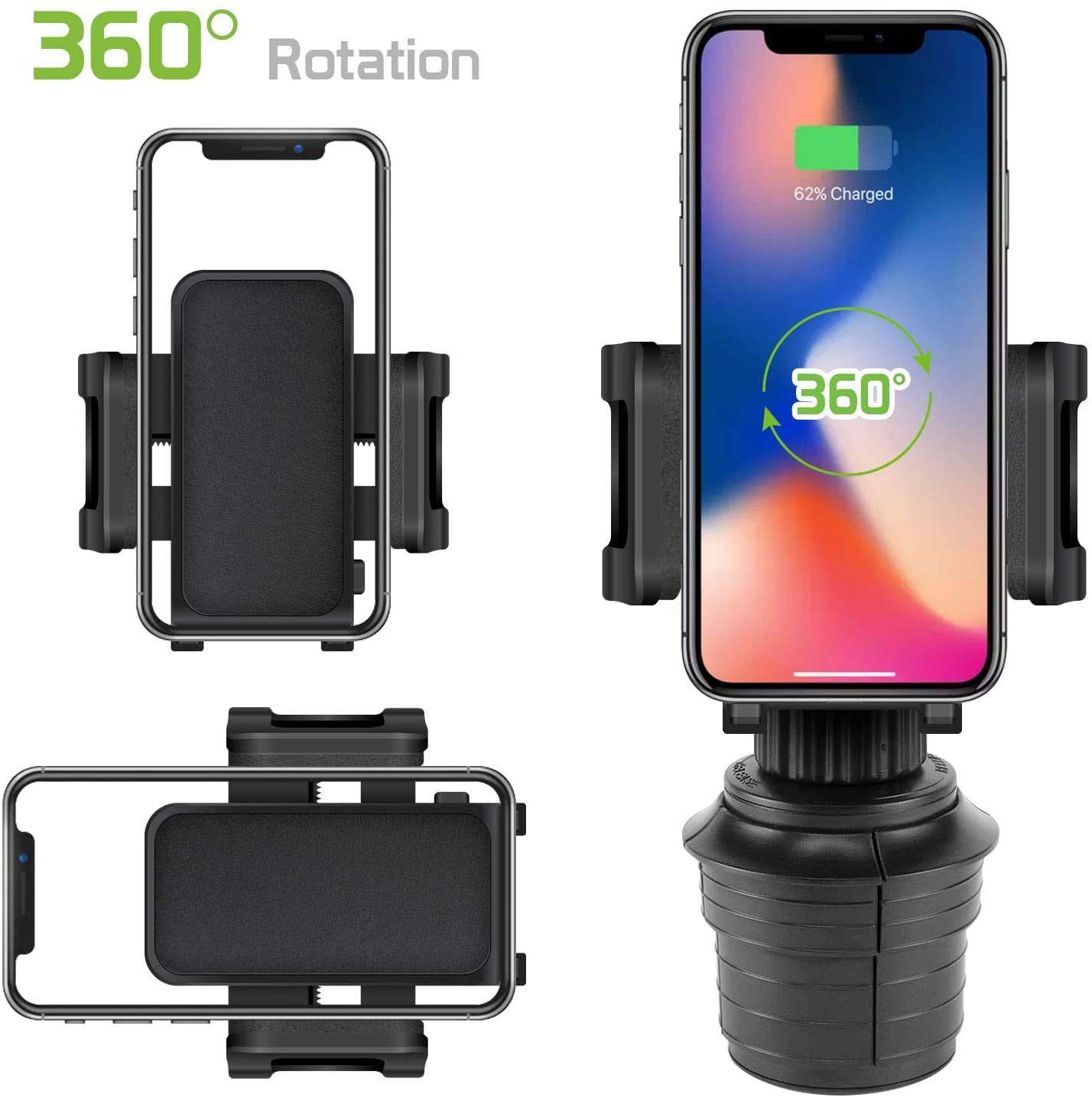 Universal Car Cup Holder Phone Mount - Adjustable Cell Phone Holder for iPhone, Samsung & More - Perfect for Road Trips, Commuting & Hands-Free Driving