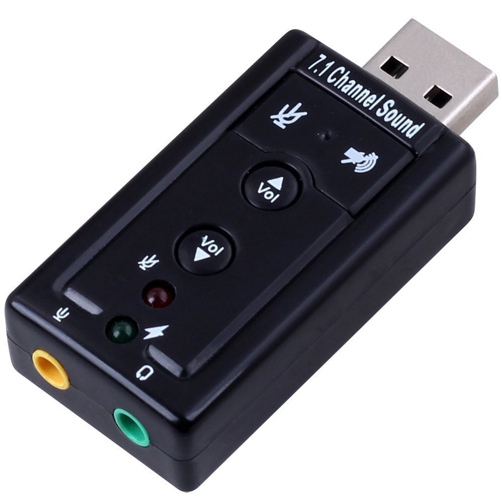 AlexVyan USB 2.0 External Sound Card - 7.1 Channel Virtual Surround Sound, 3D Audio Adapter with Microphone for PC & Laptop (Plug and Play) - Perfect for Gaming, Streaming, Online Meetings & Music Production