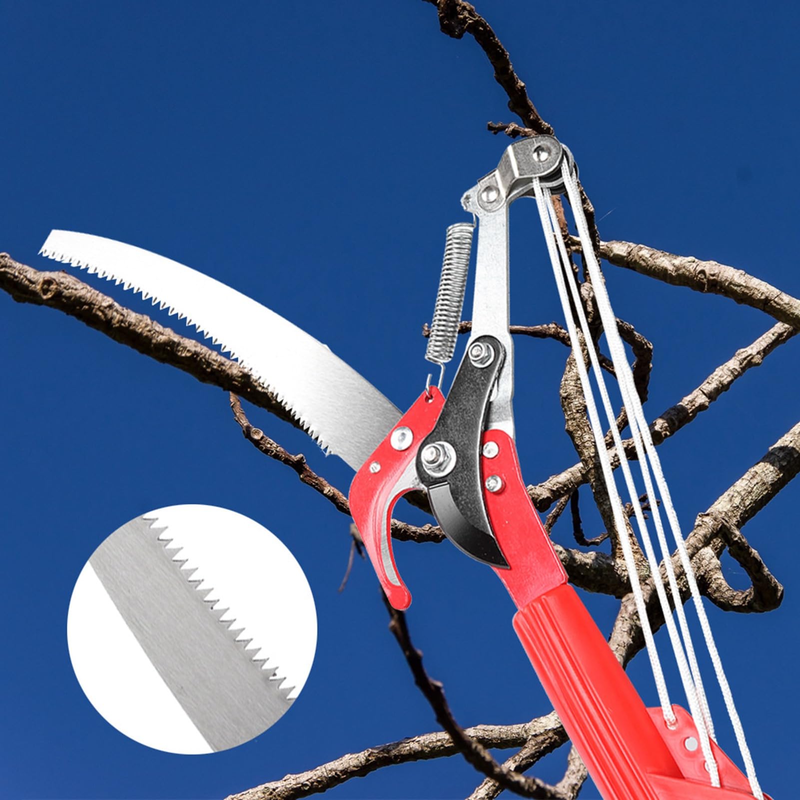 **4-Wheel Manual Pole Saw - High Reach Tree Trimmer & Branch Cutter for Garden Pruning | Durable Pole Pruner for Trimming Trees, Shrubs & Tall Branches | Perfect for Landscaping, Yard Maintenance & DIY Gardening**