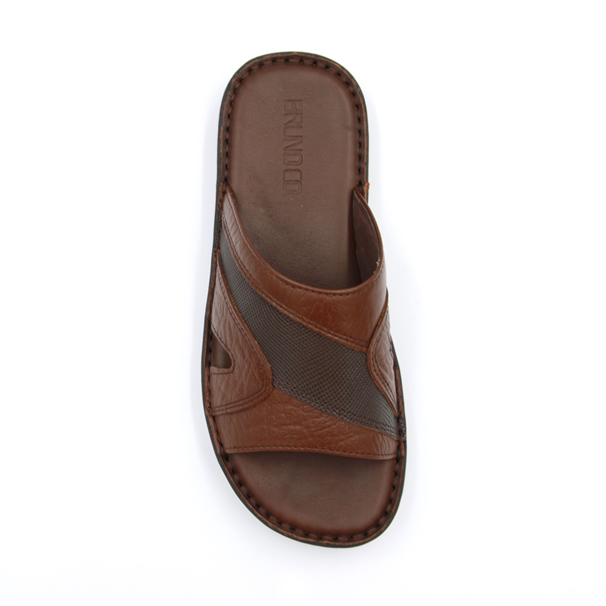 BRUNO CO. Men's Leather Sandals - DARWIN Brown | Comfortable & Stylish for Beach, Travel & Casual Wear