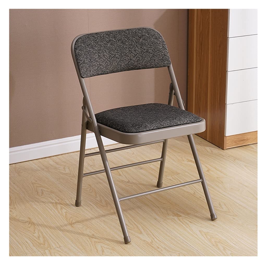 ZANZAN Foldable Padded Chair - Comfortable Portable Folding Chair for Home, Office, Dining & Study - Grey Home Decor Chair for Bedroom, Computer Desk & Small Spaces