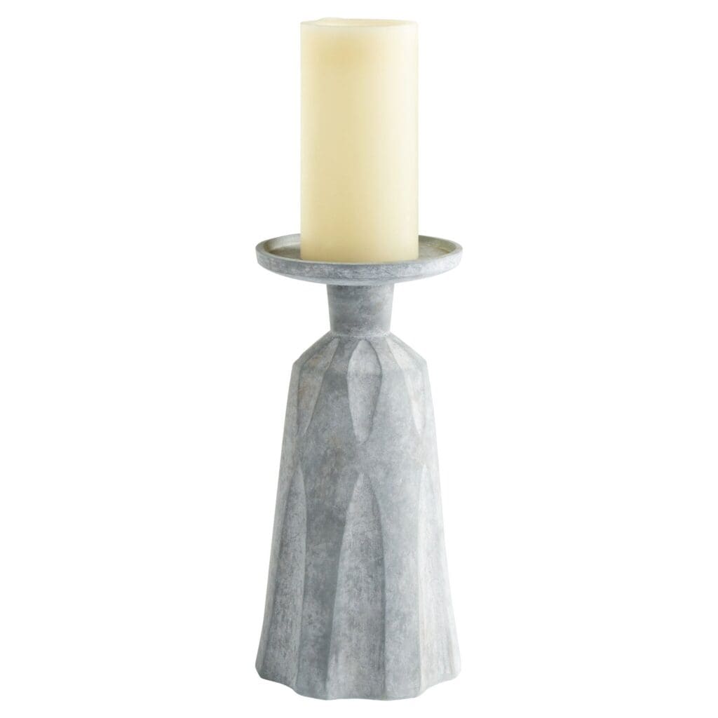 Cyan Design 11563 Attalus Grey Medium Candle Holder - Elegant Home Decor for Dining Table, Living Room & Wedding Centerpieces