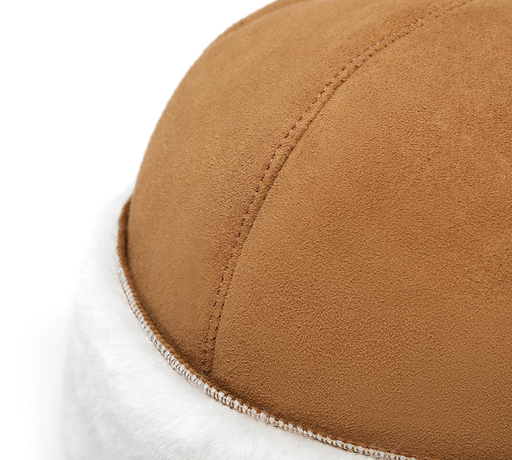 TARRAMARRA® Genuine Sheepskin Wool Round Hat for Women & Men - Warm Winter Beanie for Alaska & Cold Weather - Perfect for Skiing, Snowboarding & Outdoor Activities