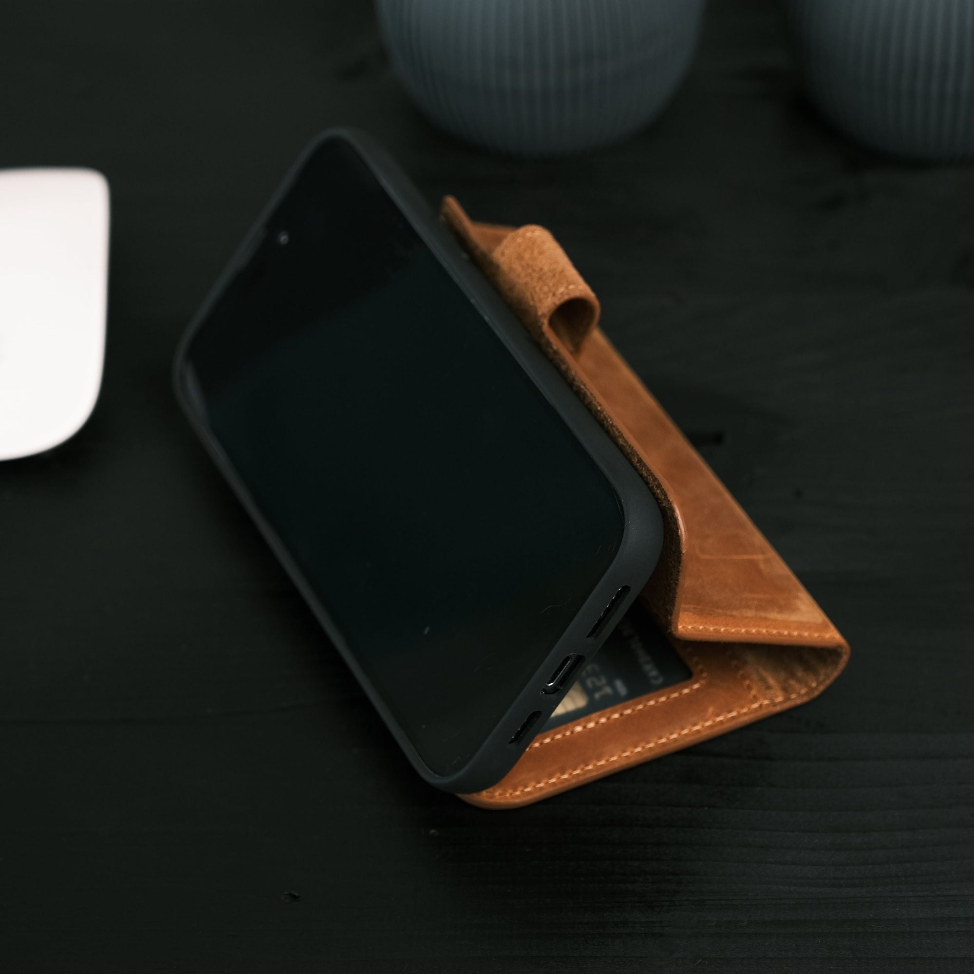Premium Casper Leather Wallet Case for iPhone 15/15 Pro/15 Pro Max - Slim RFID Blocking Protective Cover with Card Slots | Perfect for Business Travel & Everyday Use