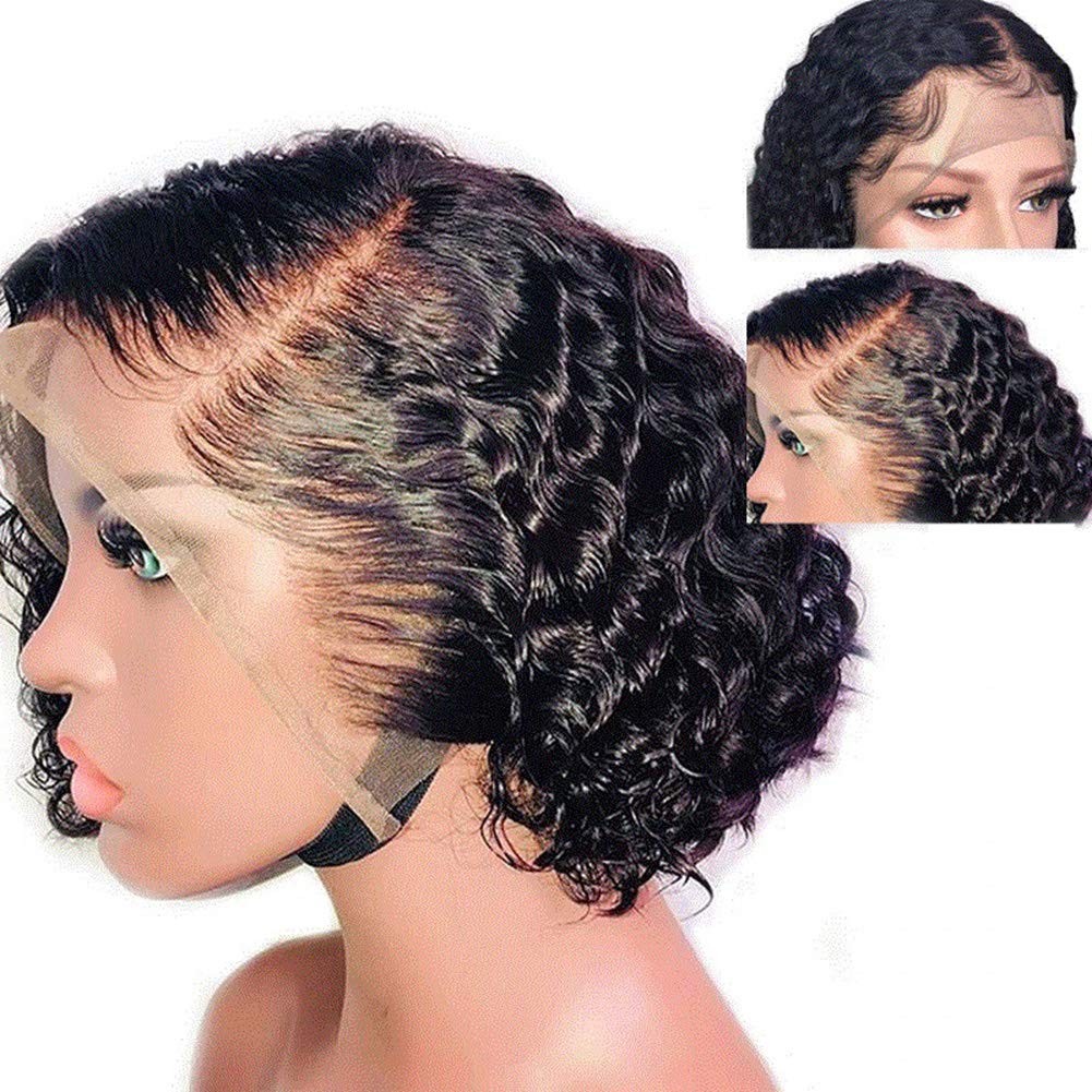 10A Brazilian Human Hair Wigs for Black Women - Glueless Full Lace Wig with Baby Hair, Short Curly Pre-Plucked Small Cap (14