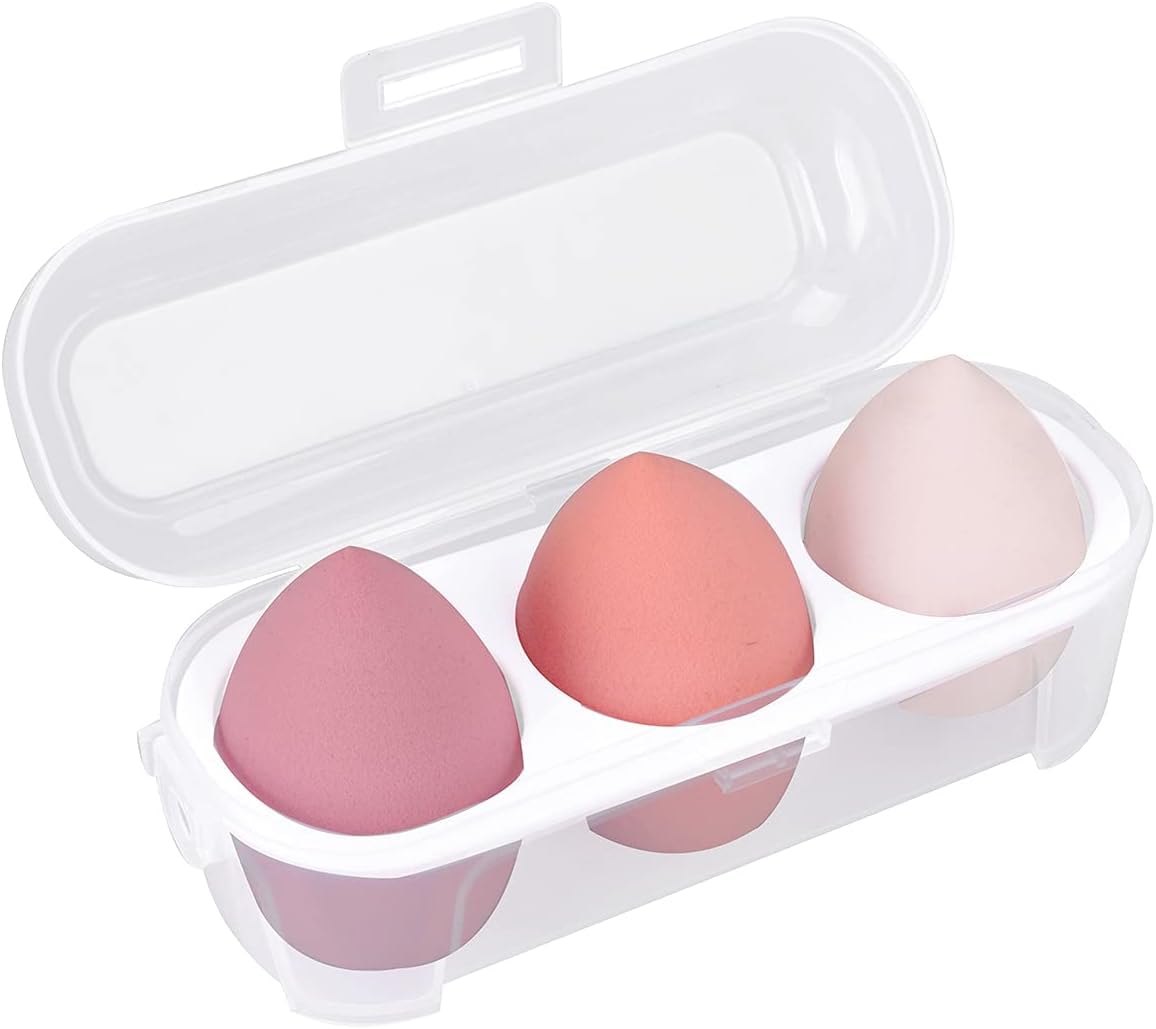 Feelhigh Makeup Sponge Case - Beauty Blender Holder & Organizer for Wet/Dry Foundation Sponges - Travel-Friendly Cosmetic Storage Box - Perfect Stocking Stuffer Gift for Women | Great for Home, Travel & Makeup Artists