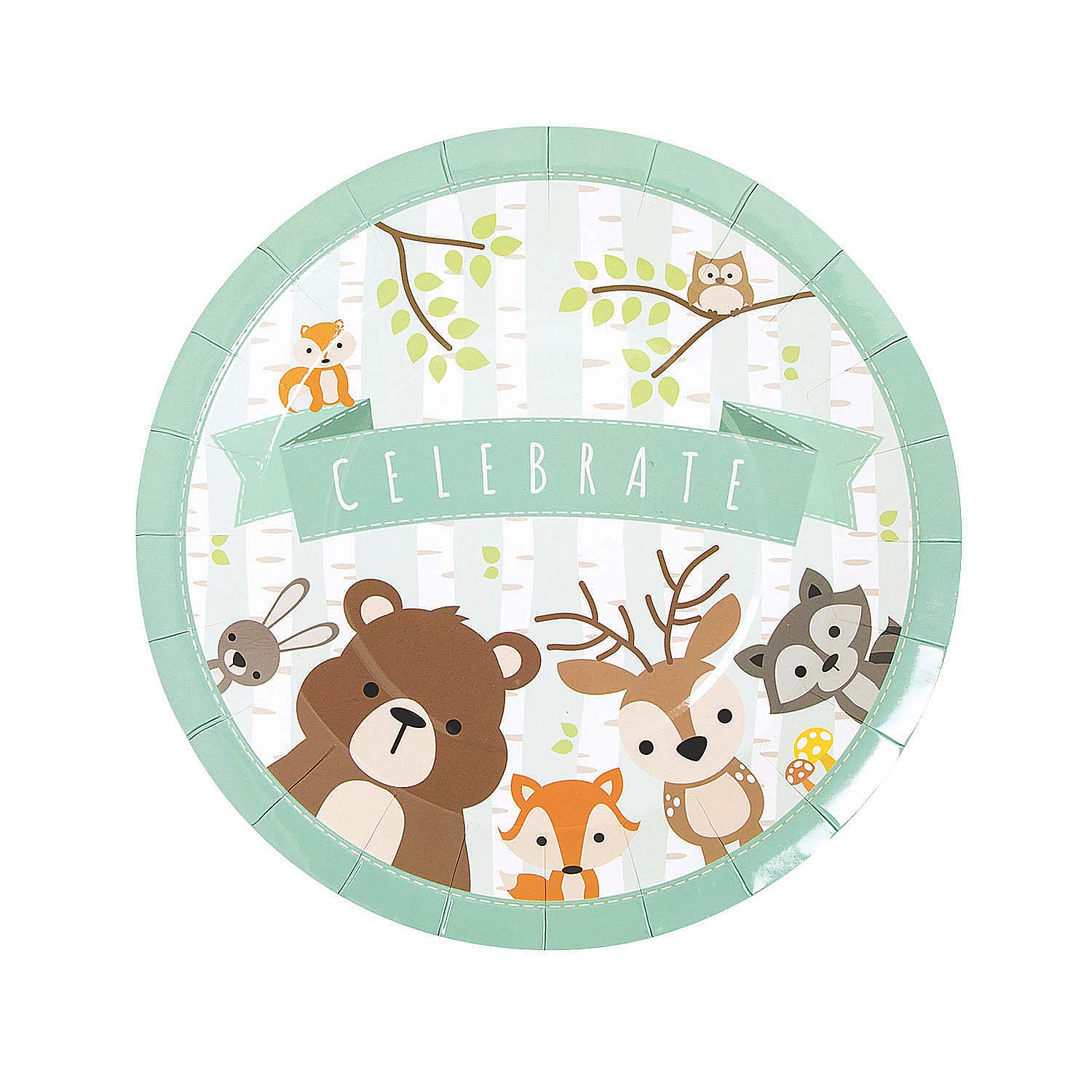 Woodland Animal Theme Party Plates - 8 Pack Disposable Paper Dinner Plates for Birthday, Baby Shower & Celebration - Cute Forest Animal Decorations - Perfect for Kids Parties, Picnics & Outdoor Events