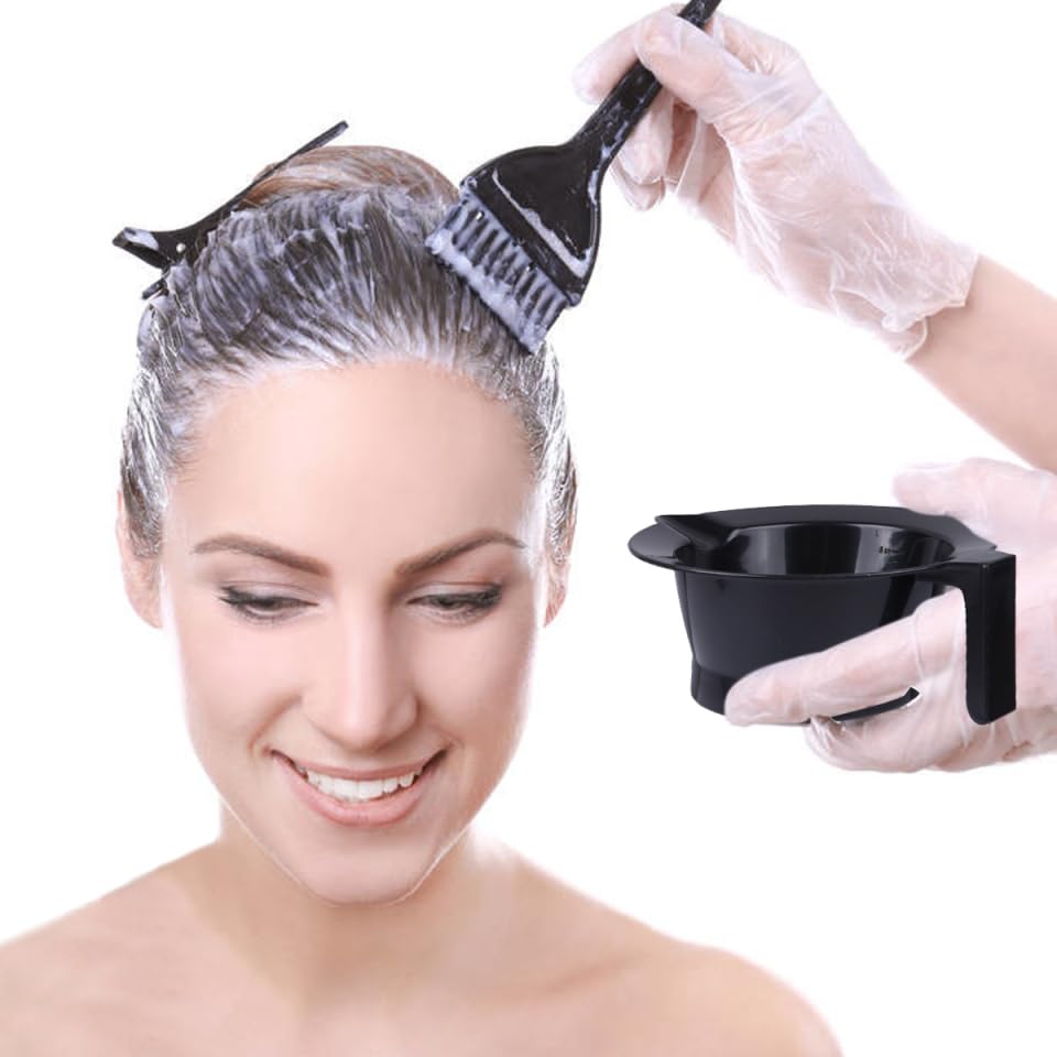 4Pcs Black Plastic Hair Color Mixing Bowls - Salon Styling & Hairdressing Tint Bowls for Professional Hair Dye Application | Perfect for At-Home Coloring & Salon Use