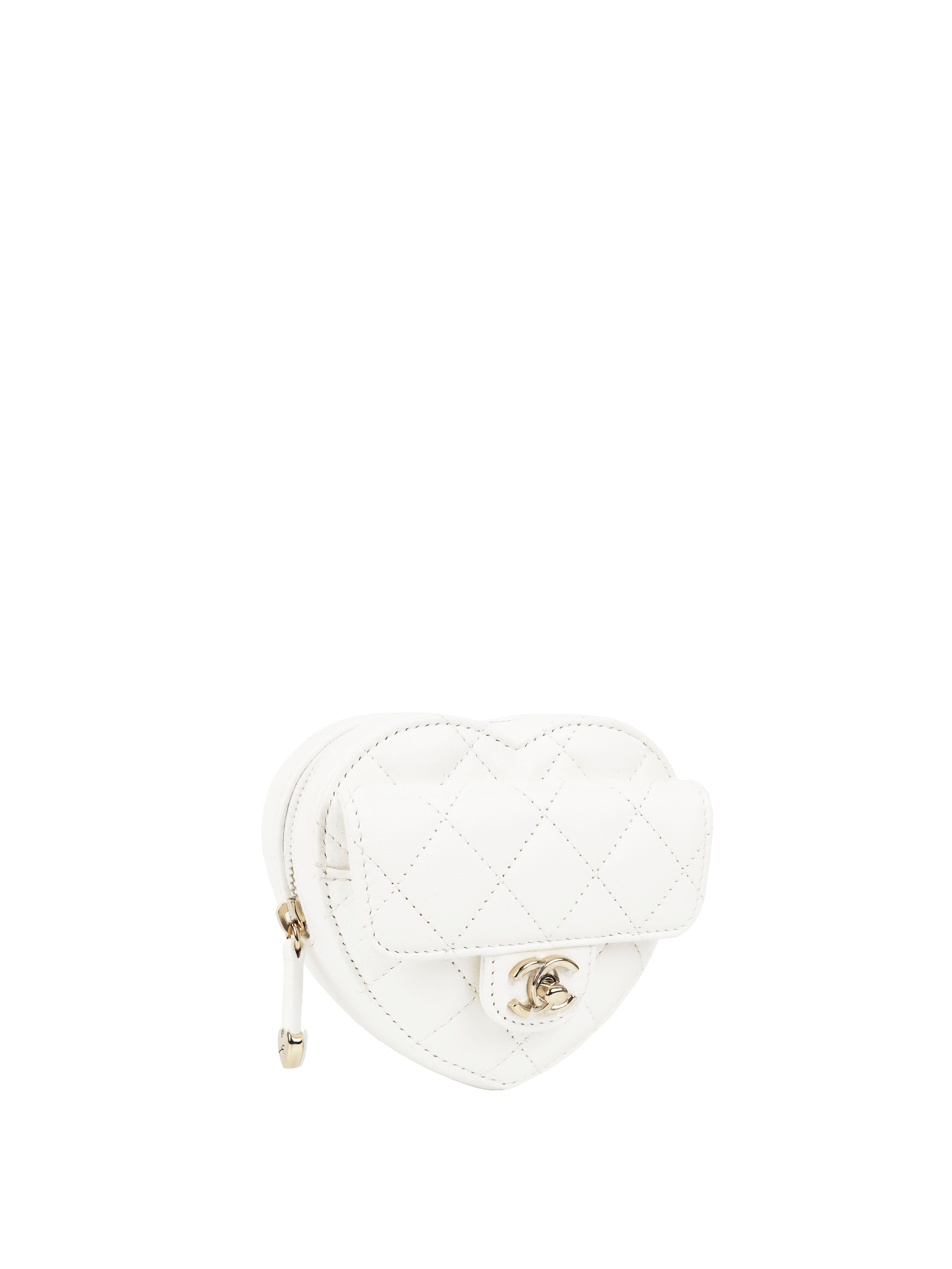 Chanel 22S White Heart Belt Bag with Light Gold Hardware - Elegant Crossbody Bag for Women, Perfect for Date Night, Parties & Special Occasions