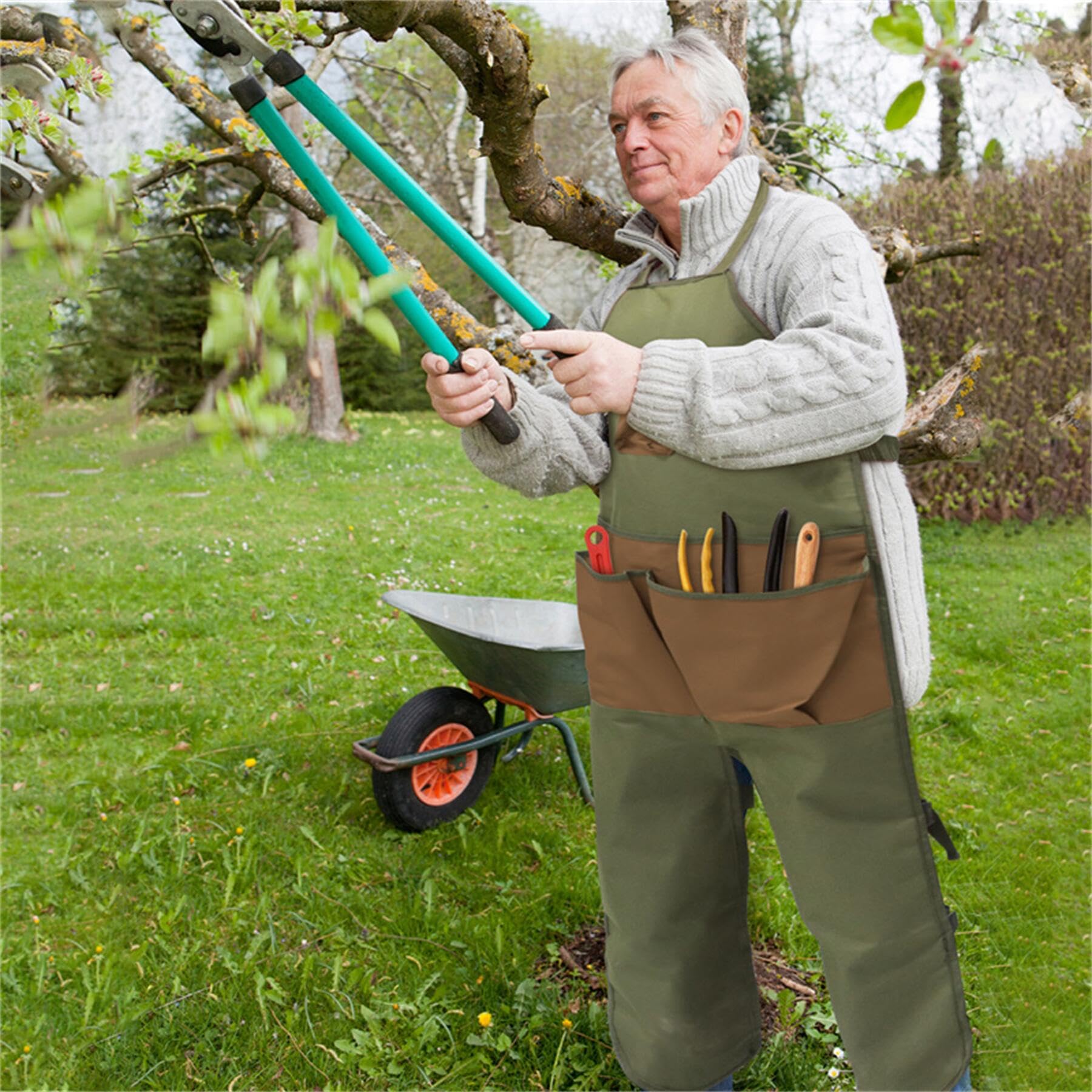Durable Water-Resistant Gardening Apron with Quick-Release Pockets - Perfect for Harvesting, Planting & Outdoor Gardening Activities