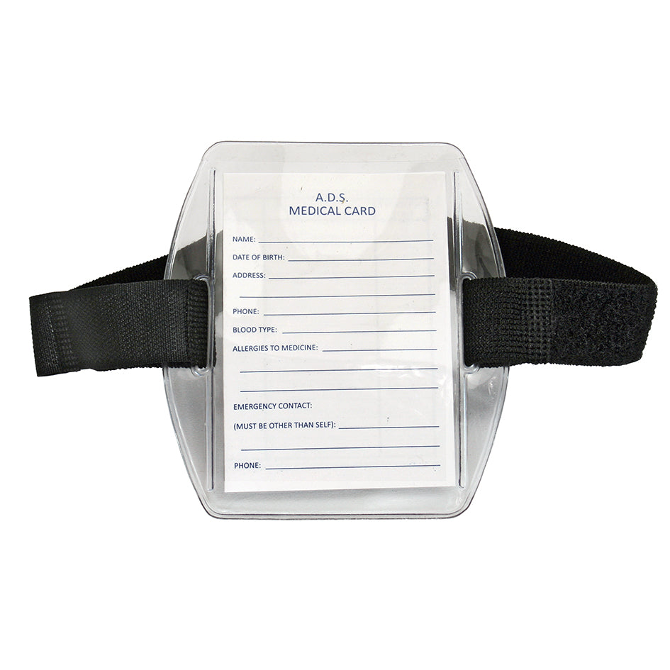 Blue Medical ID Armband for Allergies & Emergency Info - Adjustable & Waterproof Wristband for Adults & Kids - Perfect for Hospitals, Sports & Outdoor Activities