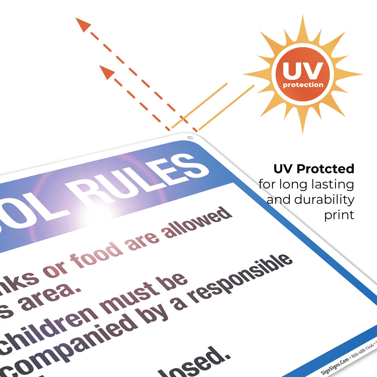 Baby Pool Rules Sign - 10x14 Inches Rust-Free .040 Aluminum Pool Sign, Fade Resistant for Indoor/Outdoor Use, Made in USA - Perfect for Backyard Pools, Community Centers & Swim Schools