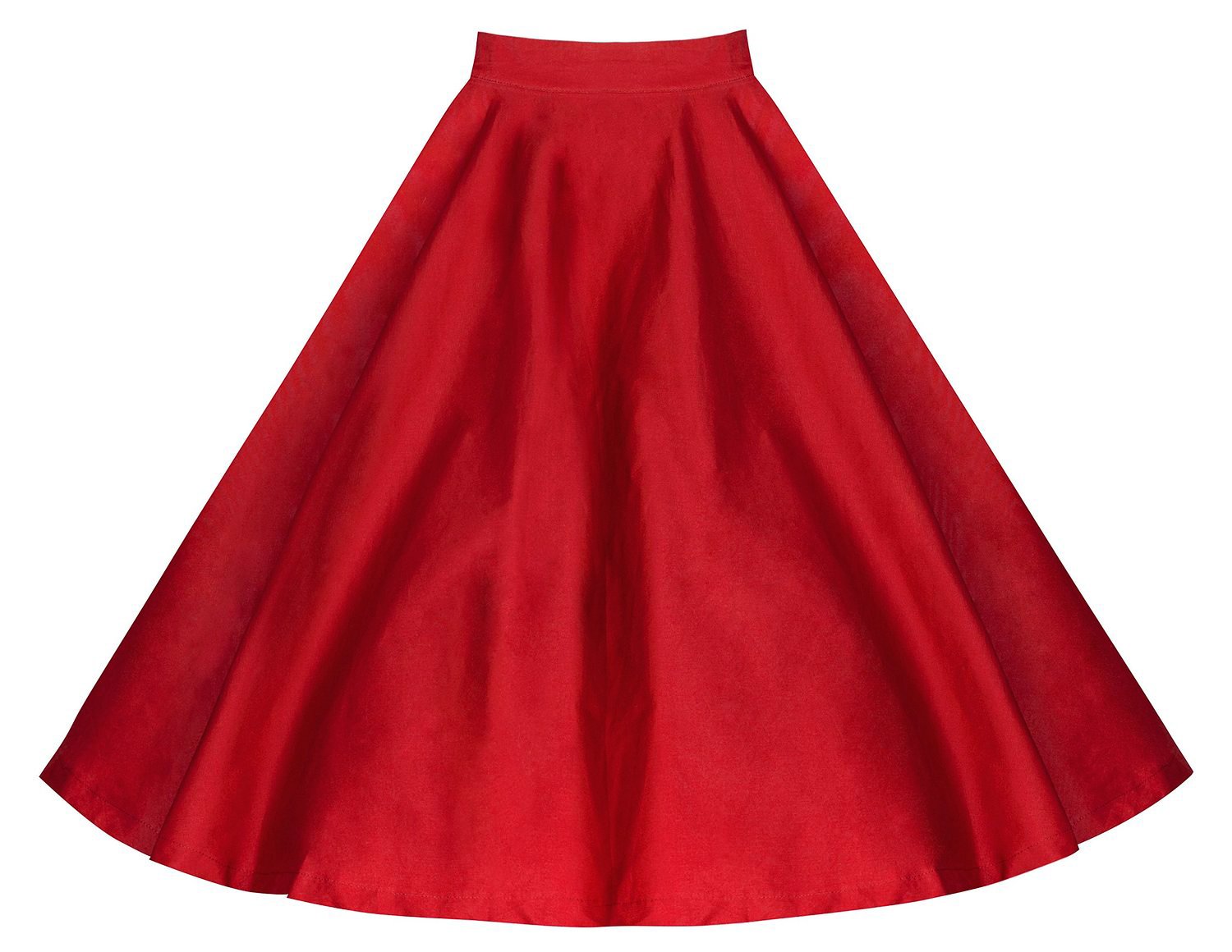 Vintage 1950s High Waist A-Line Pleated Swing Skirt for Women - Retro Rockabilly Style, Red - Perfect for Parties, Dances & 50s Themed Events