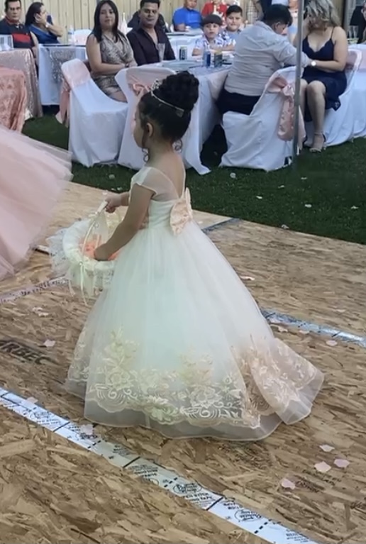 ABAO SISTER Elegant Flower Girl Dress for Wedding - Kids Sleeveless Lace Pageant Ball Gowns - Perfect for Weddings, Baptisms & Special Occasions