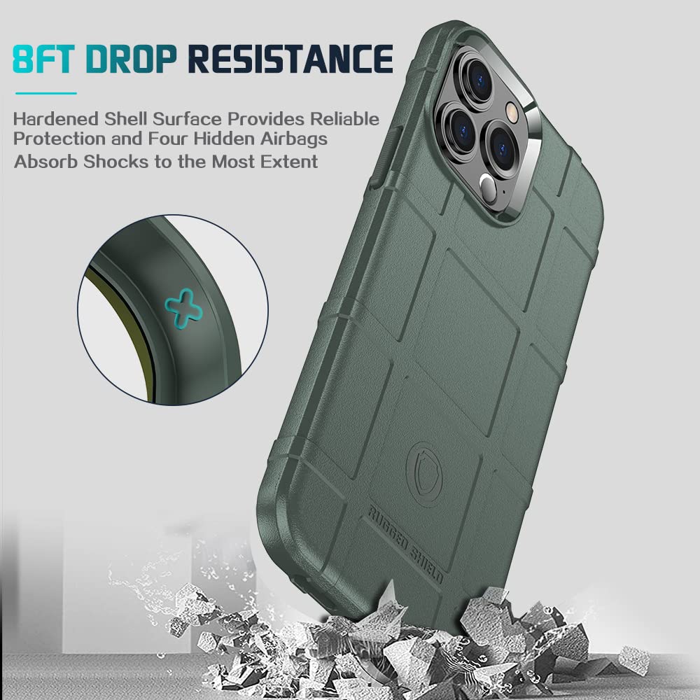 Rugged Shield 8ft Drop Proof TPU Thick Armor Tactical Protective Case for iPhone 13 Pro Max (6.7 Inch) - Boreal Forest | Heavy Duty Shockproof Cover for Outdoor, Work & Adventure