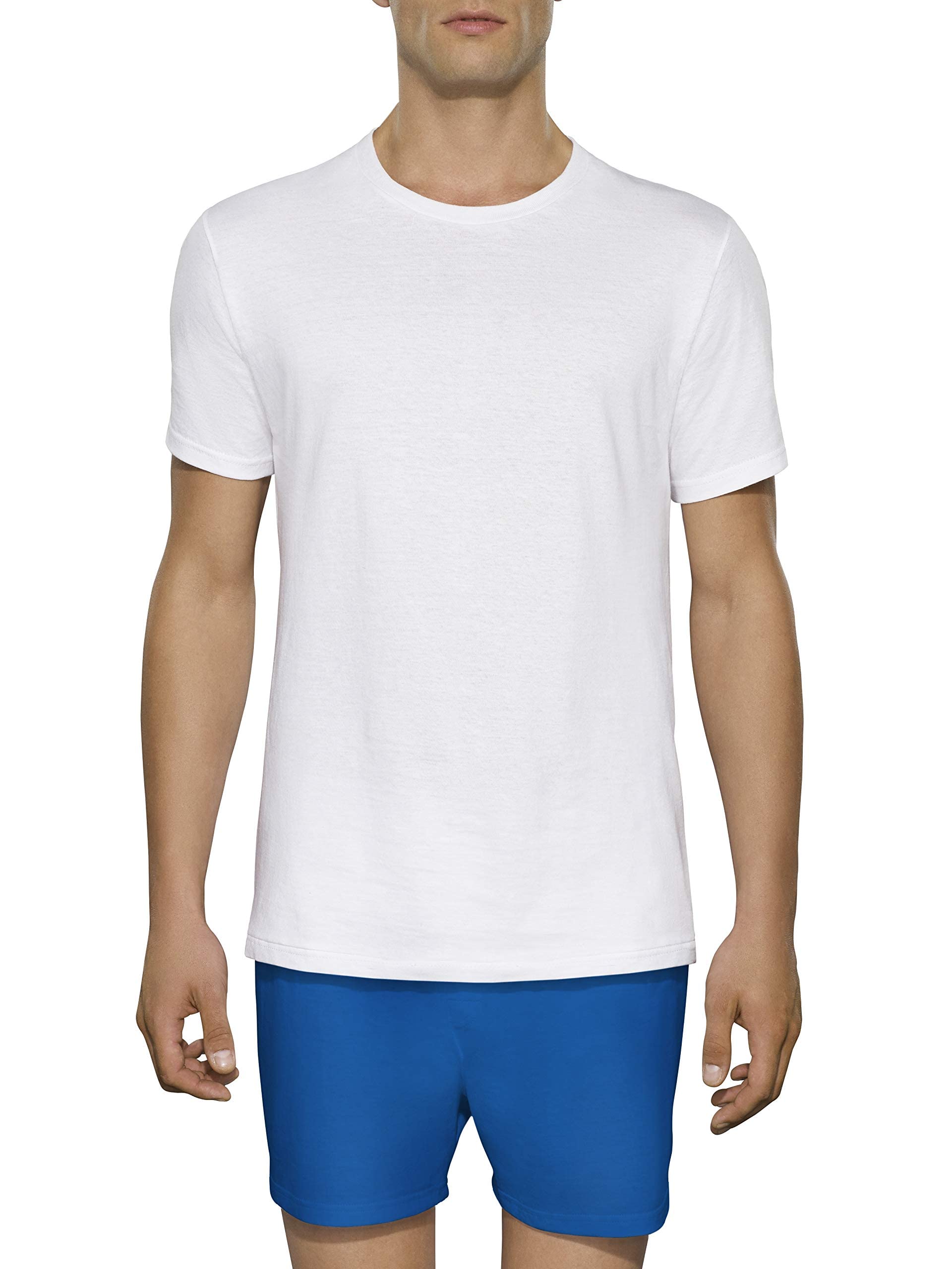 Fruit of the Loom Men's Big and Tall Tag-Free Comfort Soft Cotton Undershirts - Breathable White Crew Neck T-Shirts for Everyday Wear & Layering