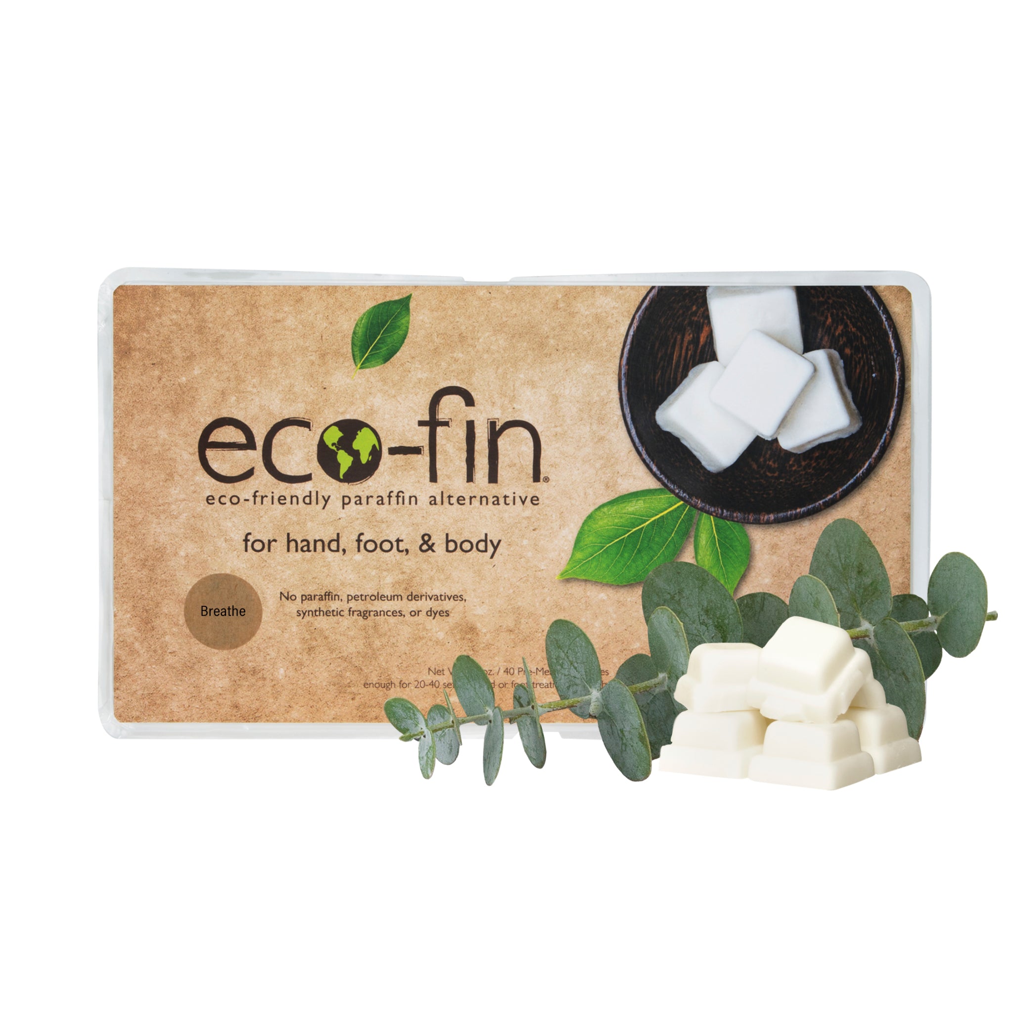 Eco Fin Breathe Eucalyptus Wax Melts - 40 Count, Natural Paraffin-Free Alternative for Aromatherapy & Home Relaxation